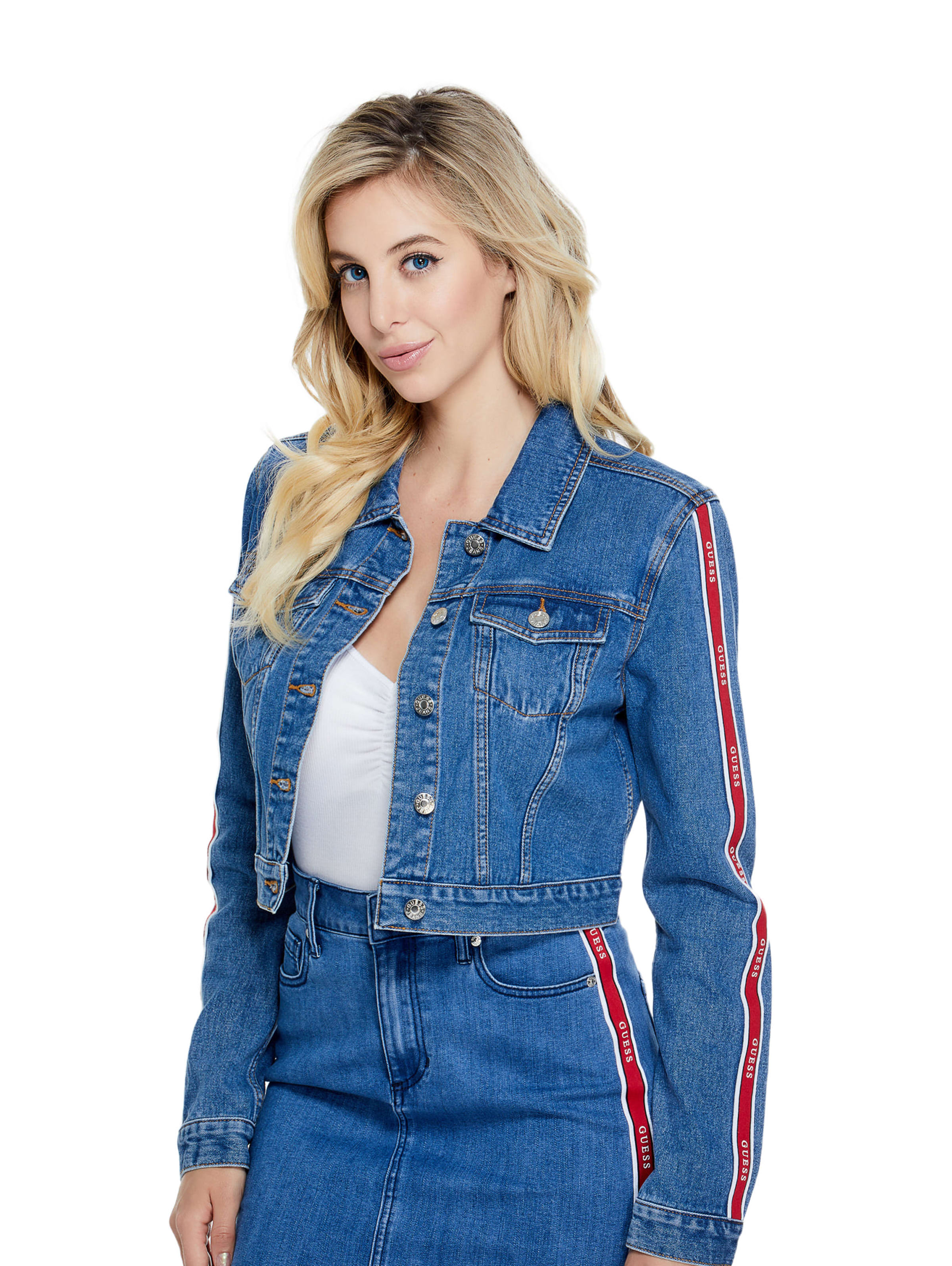 guess cropped denim jacket
