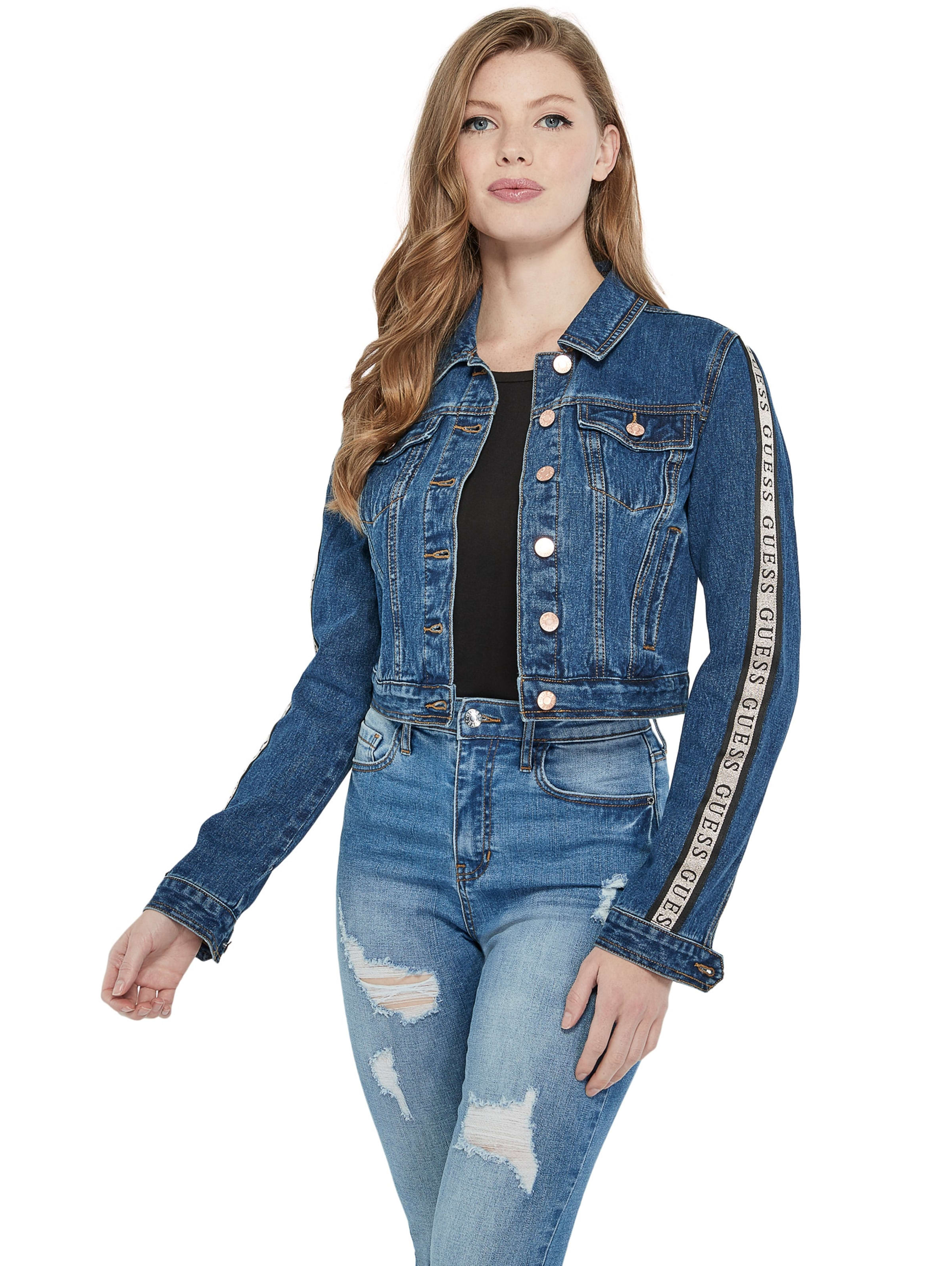 guess logo denim jacket
