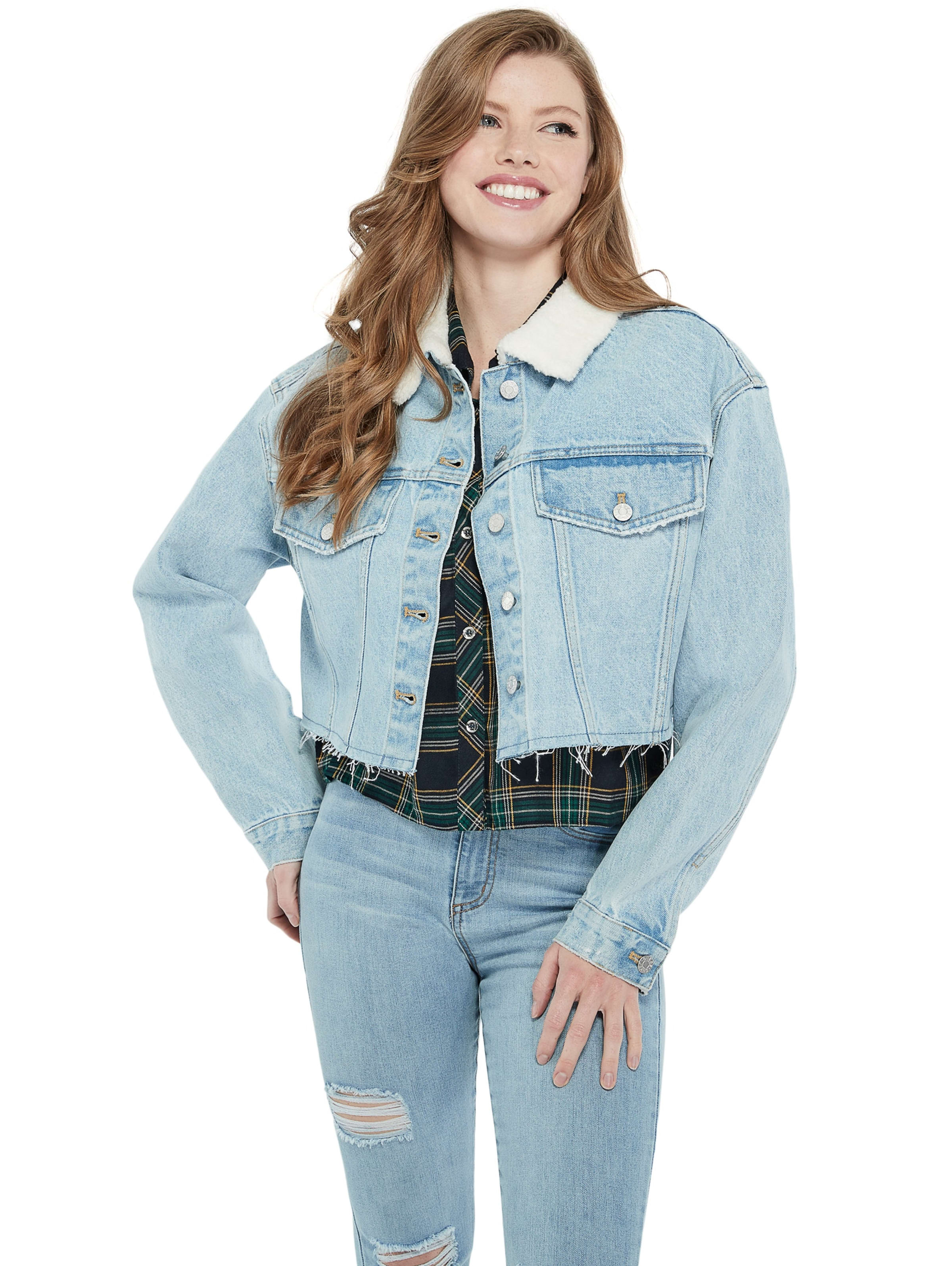 guess sherpa denim jacket