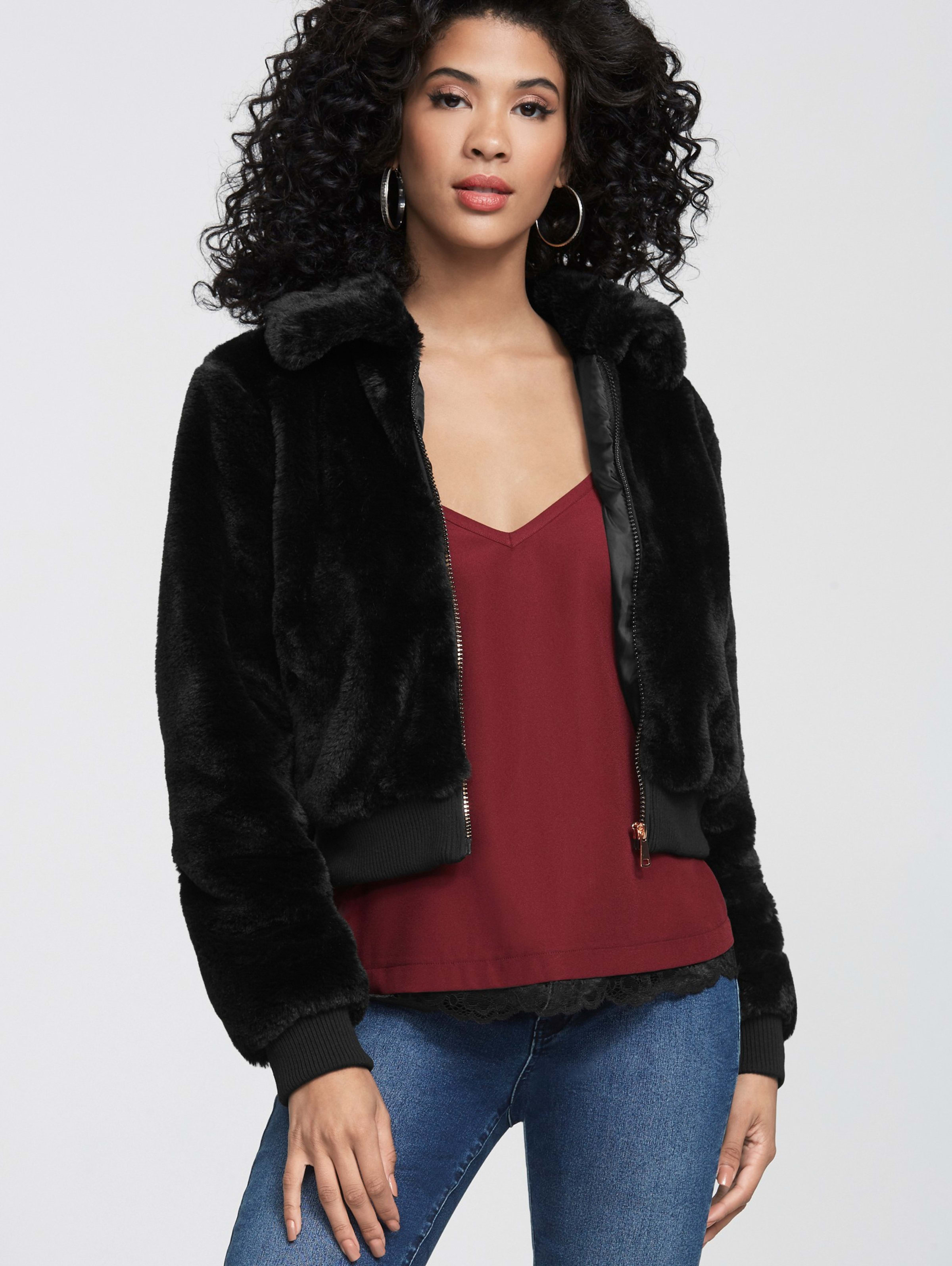 guess fur bomber