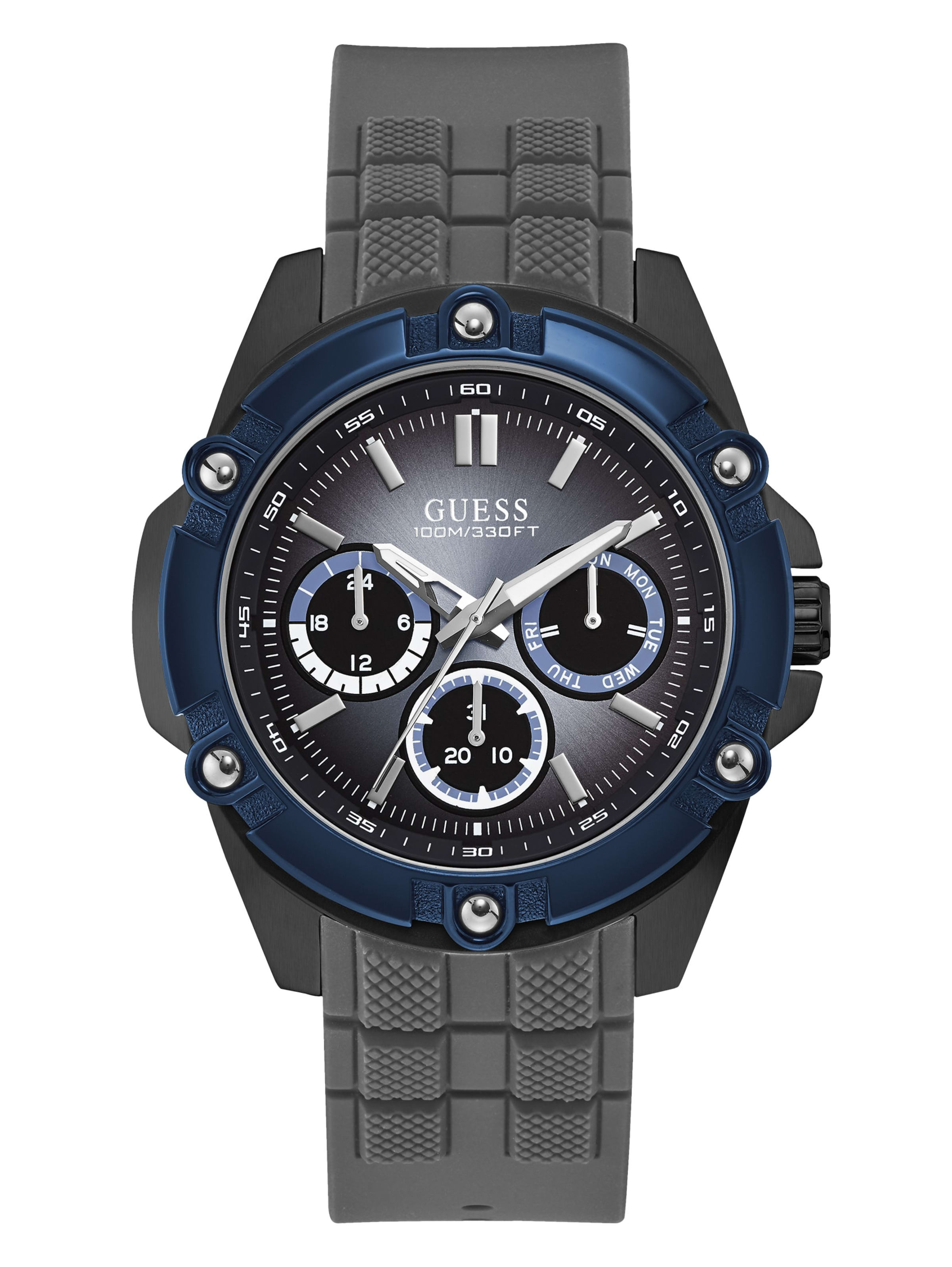 Blue And Grey Silicone Multifunction Sport Watch Guess Com