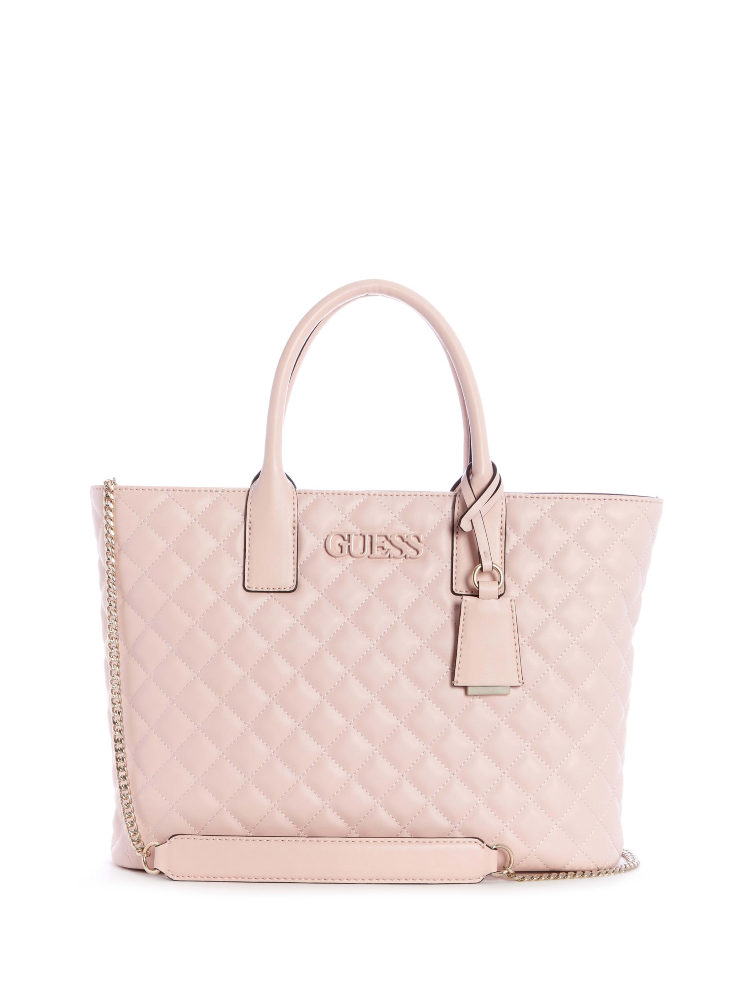 guess pink quilted bag