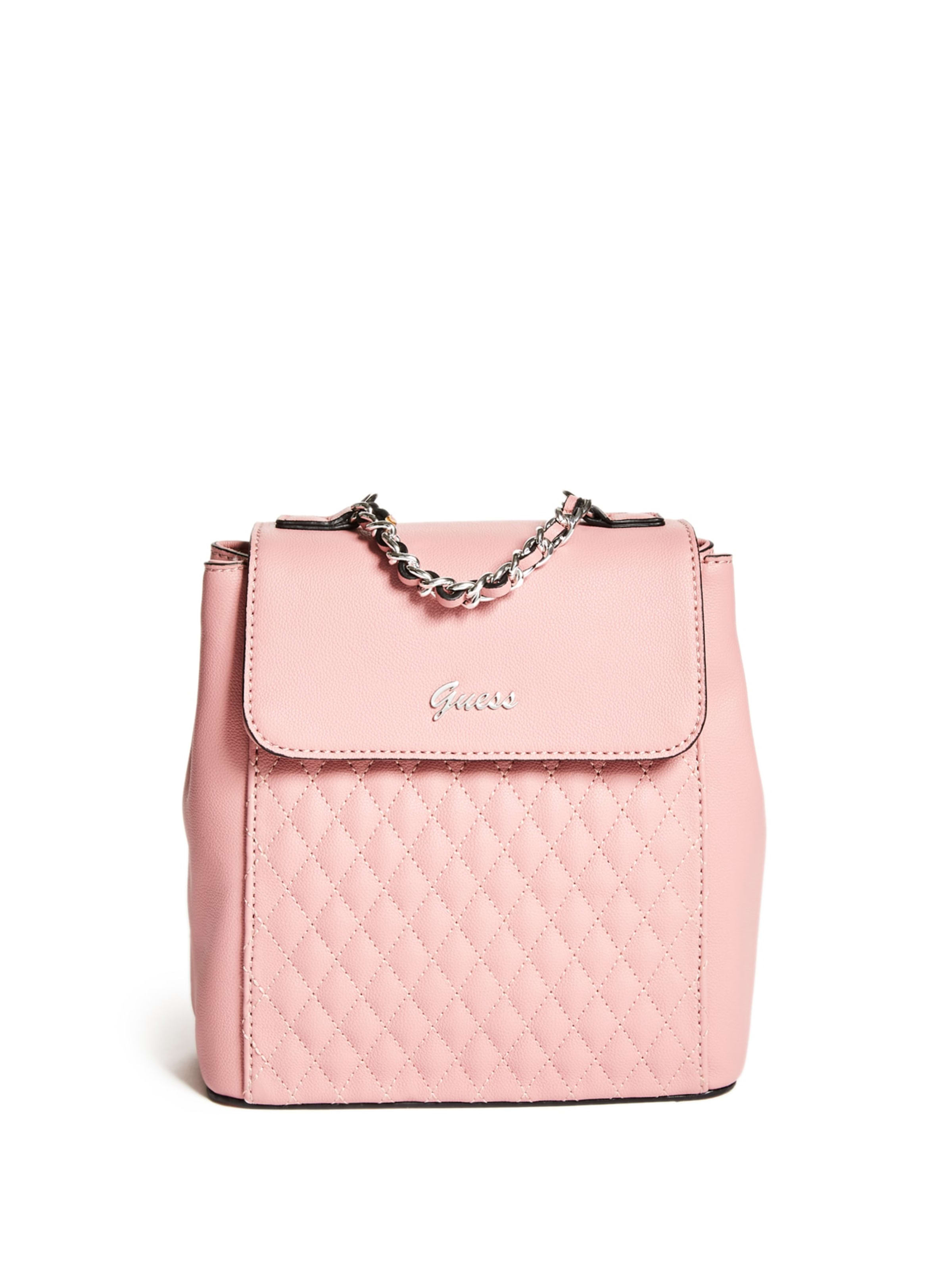 guess pink quilted bag