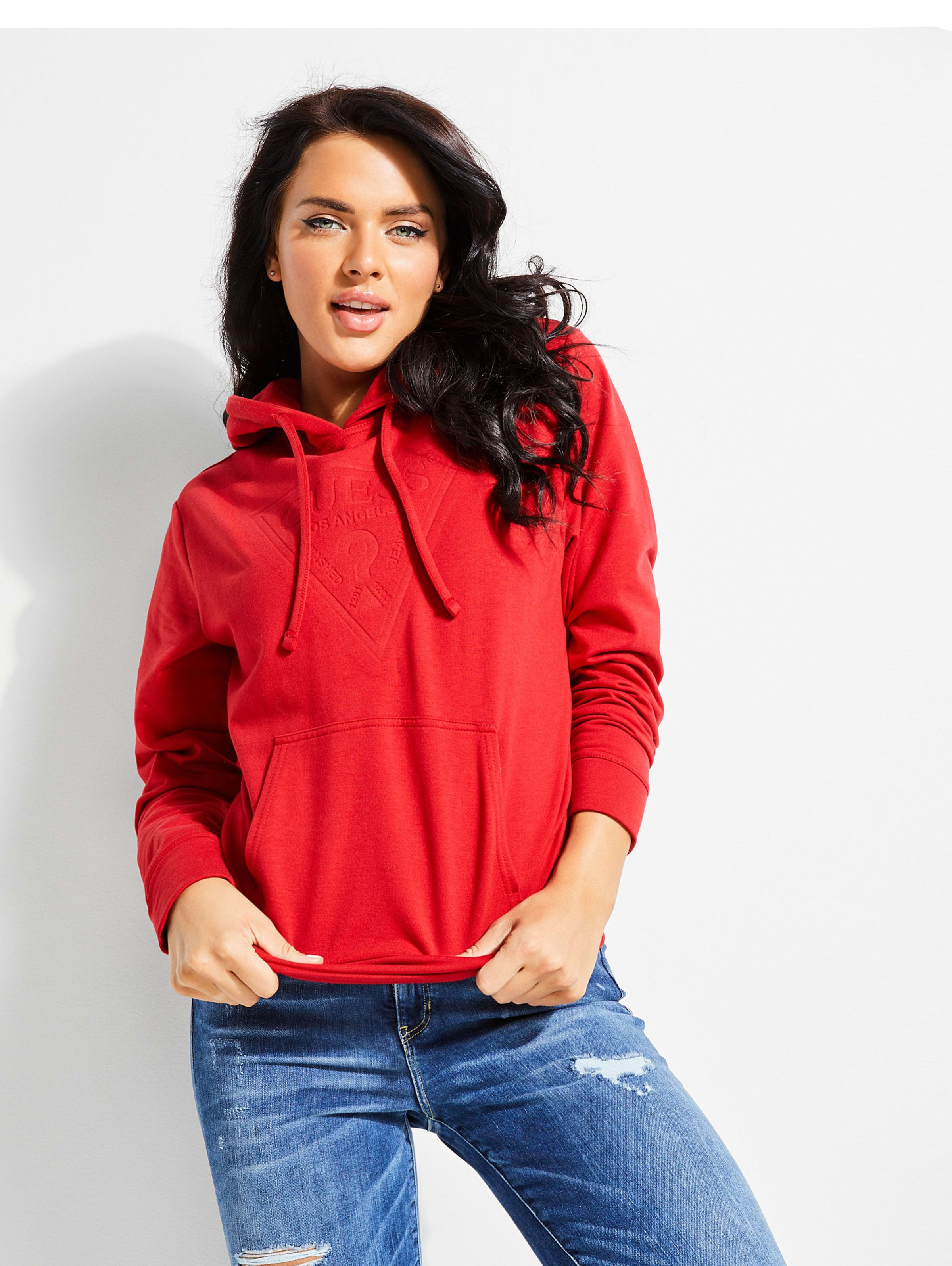 guess embossed logo sweatshirt