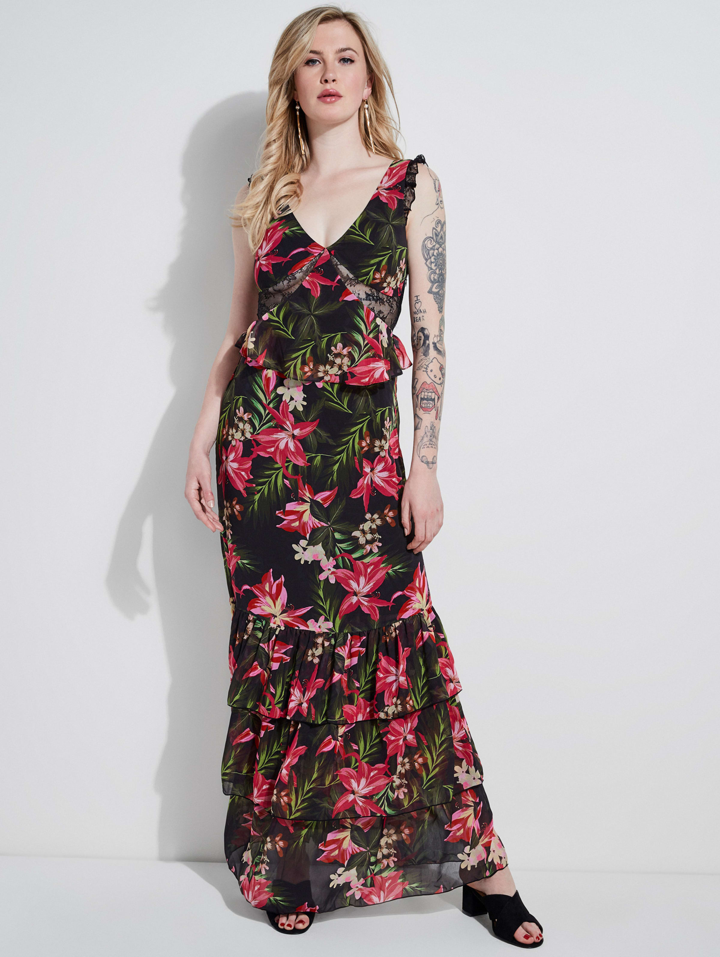 guess floral maxi dress