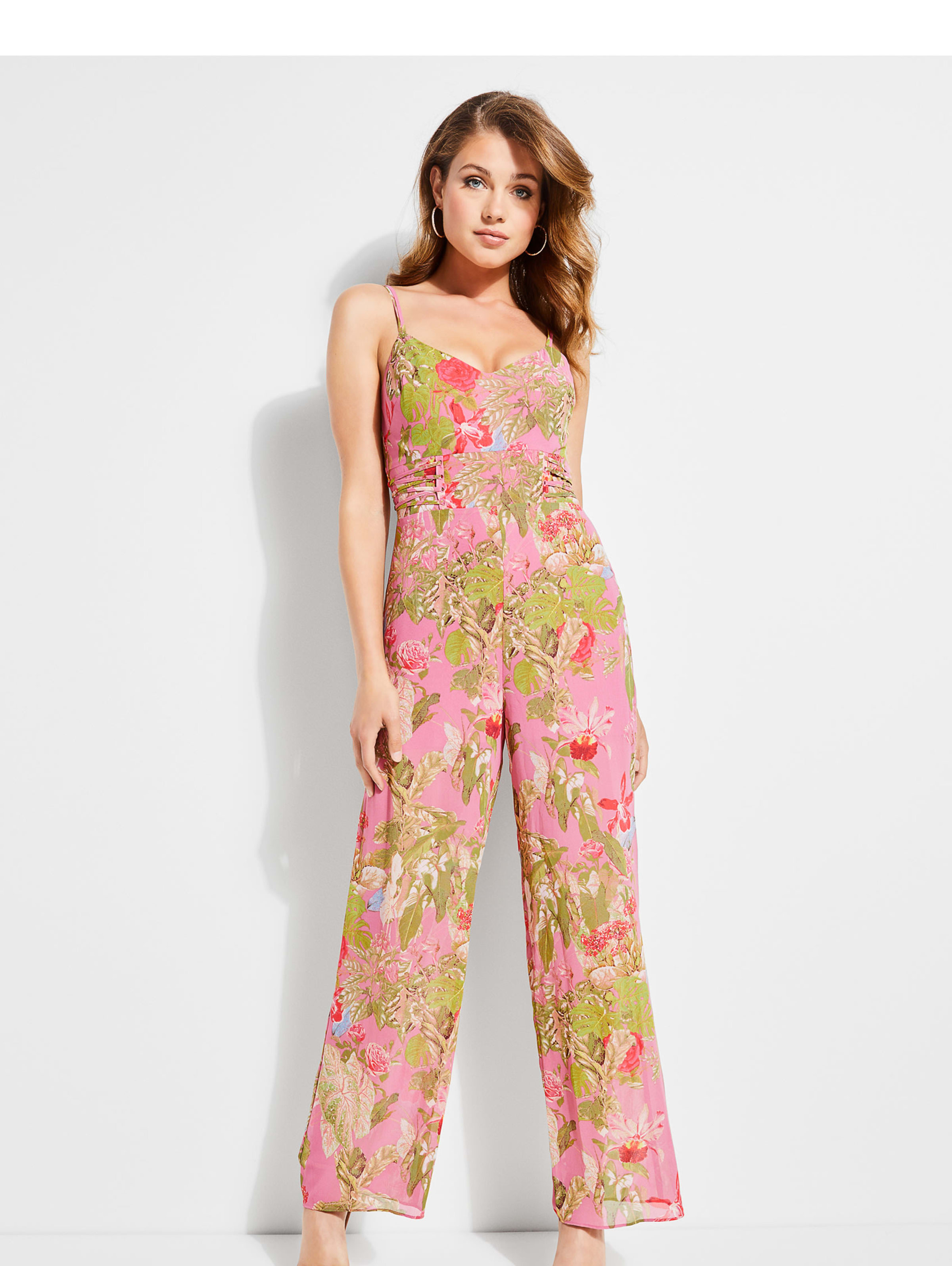 guess floral jumpsuit