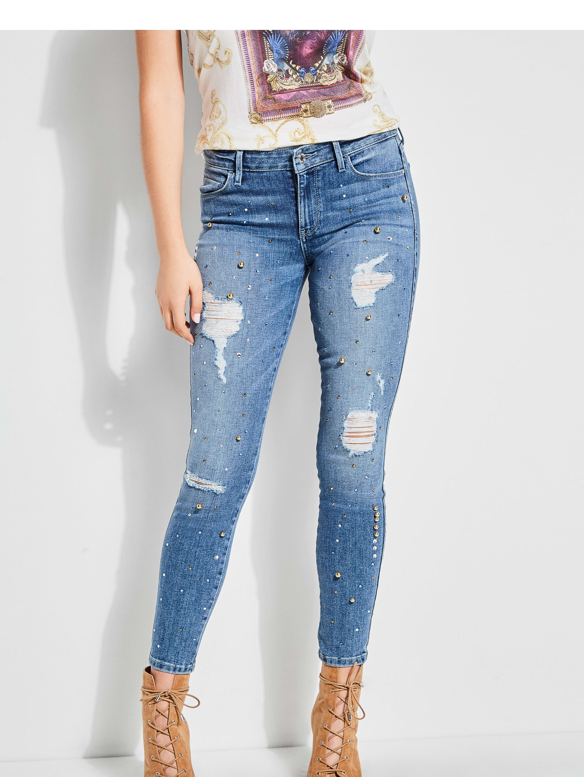 guess studded jeans