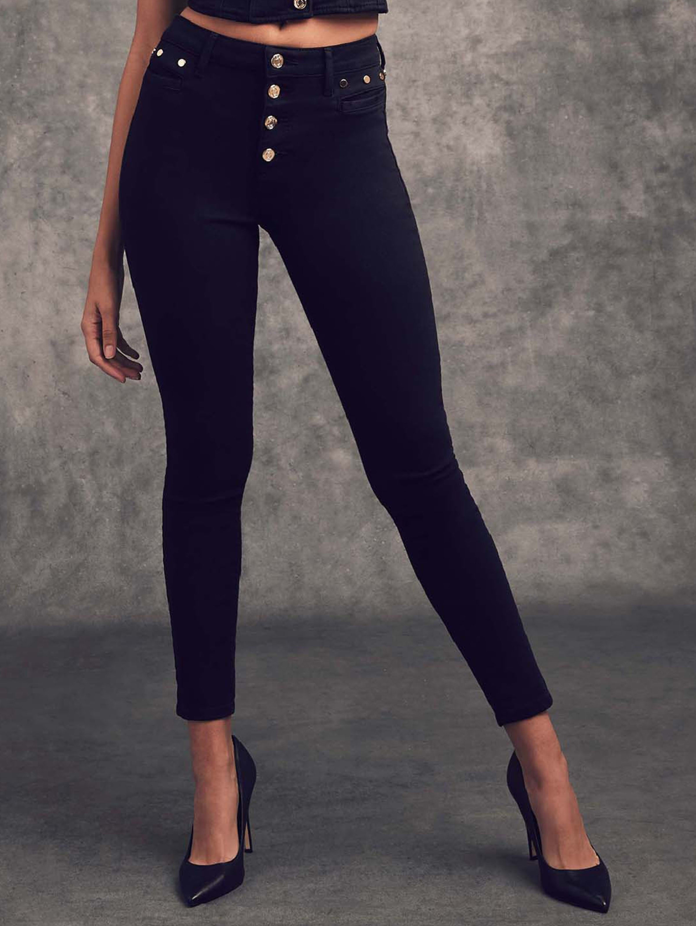 guess high waisted black jeans