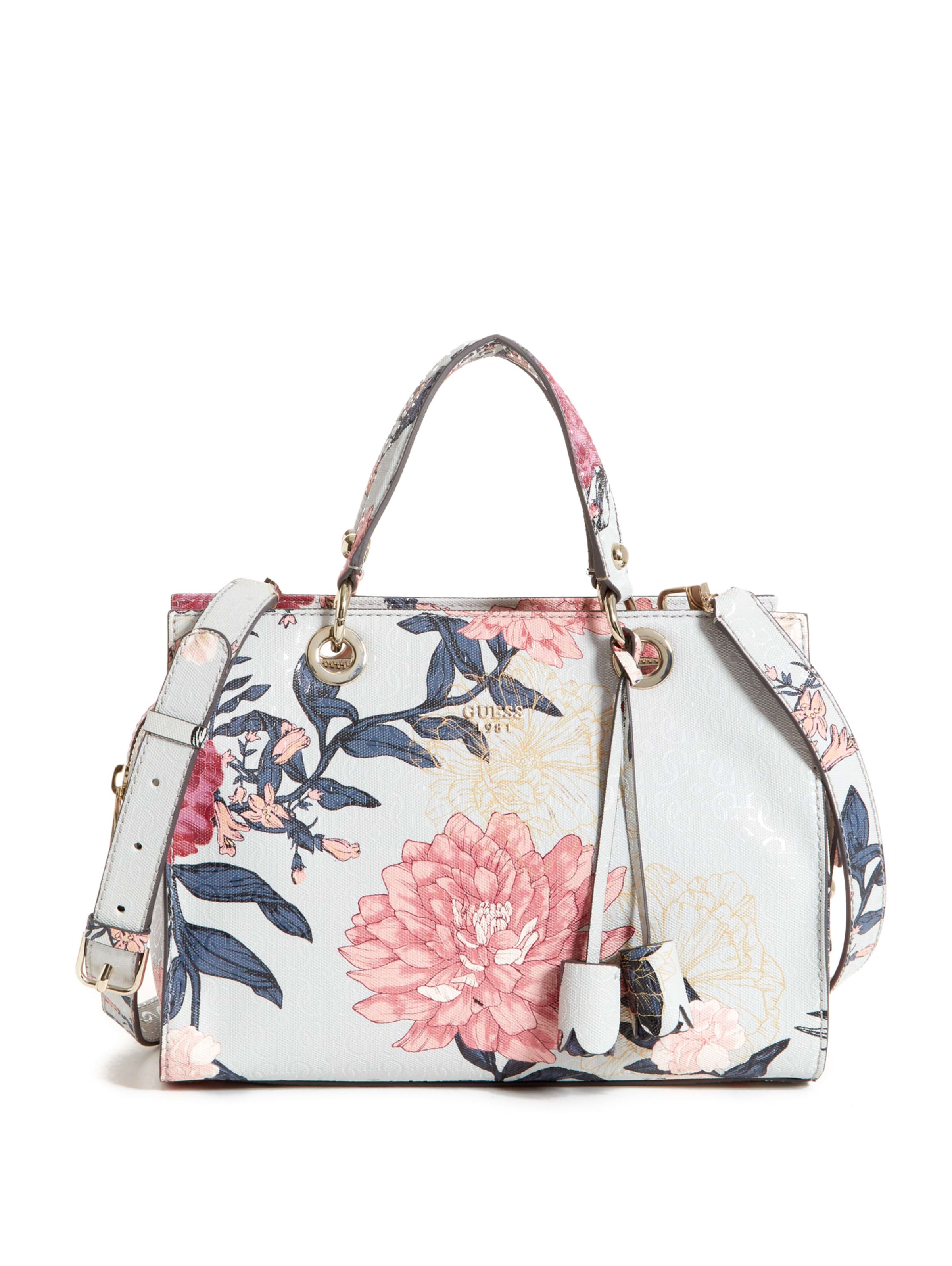 guess floral satchel