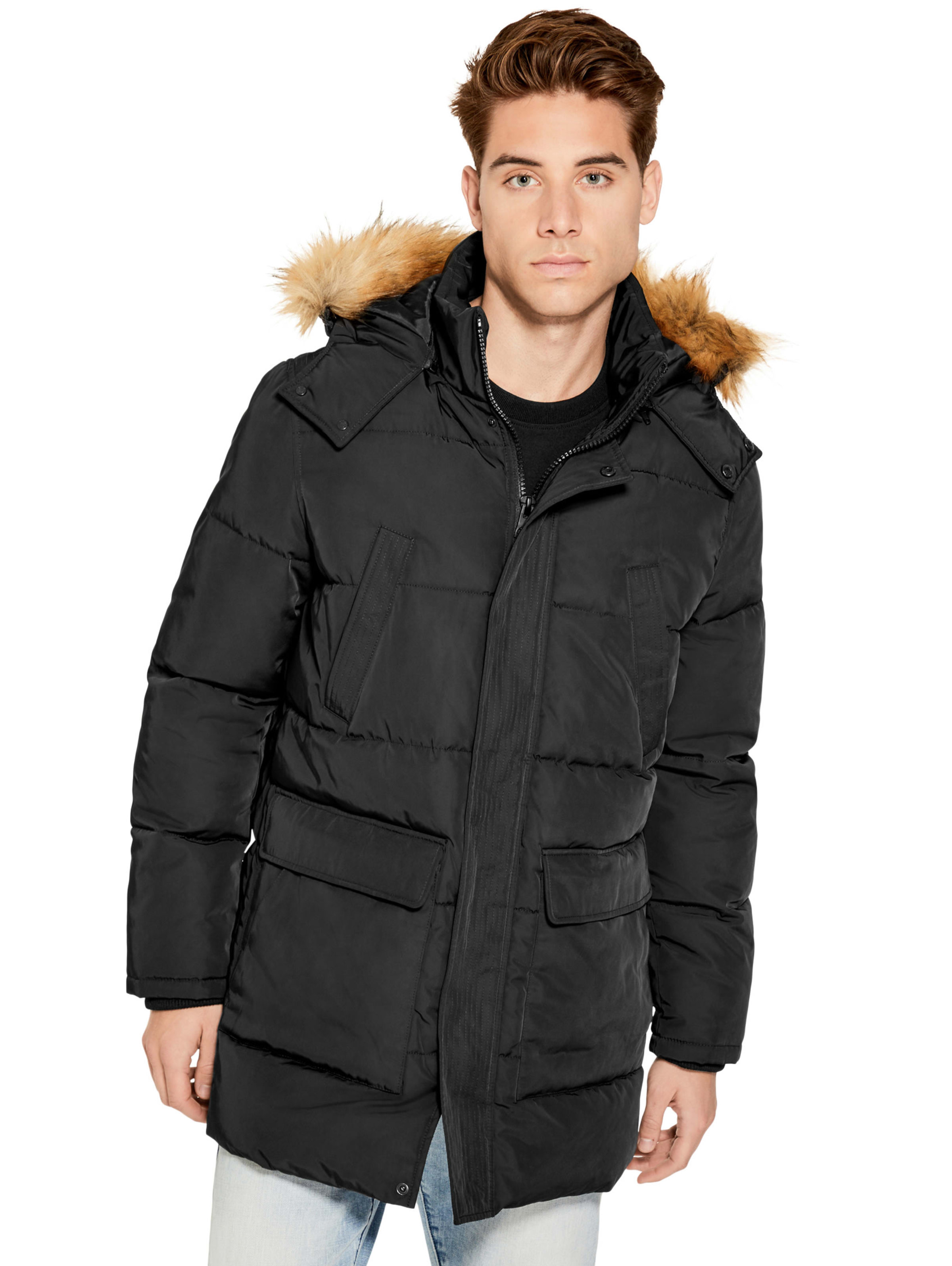 guess men's hooded parka