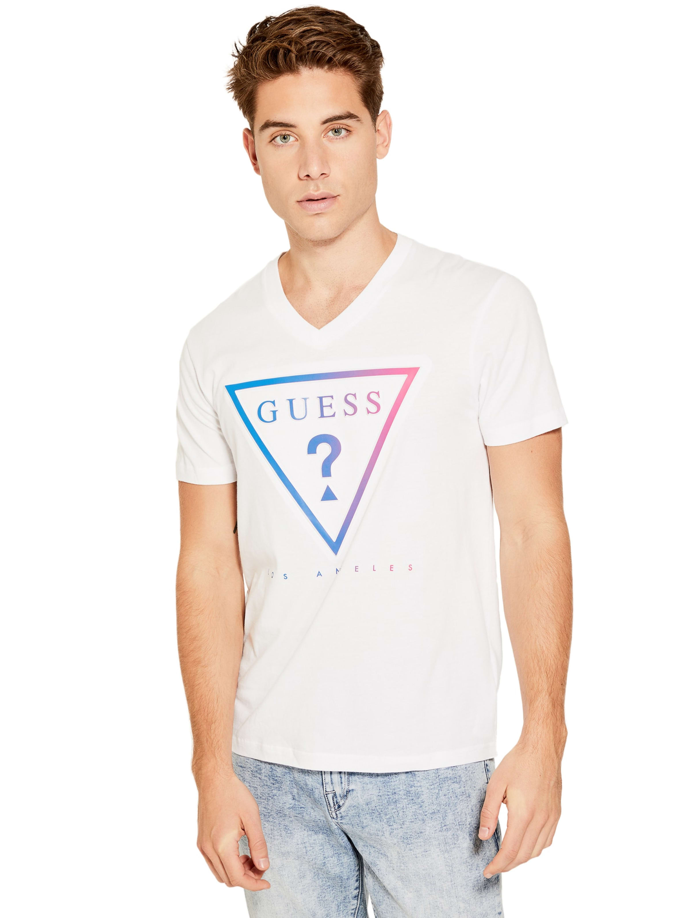 Taft Embossed Iridescent Logo Tee Guessfactory Com