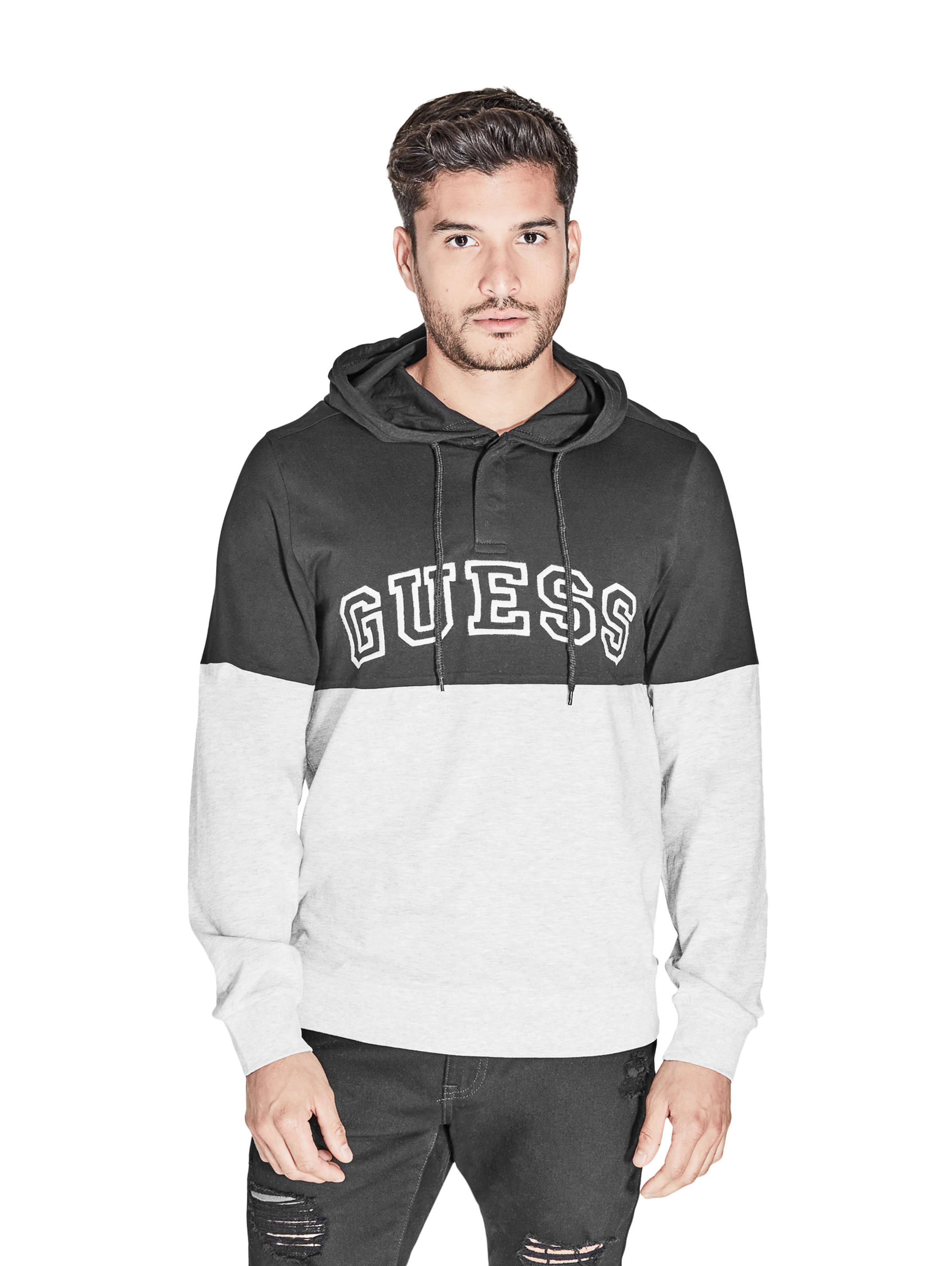 guess colour block hoodie