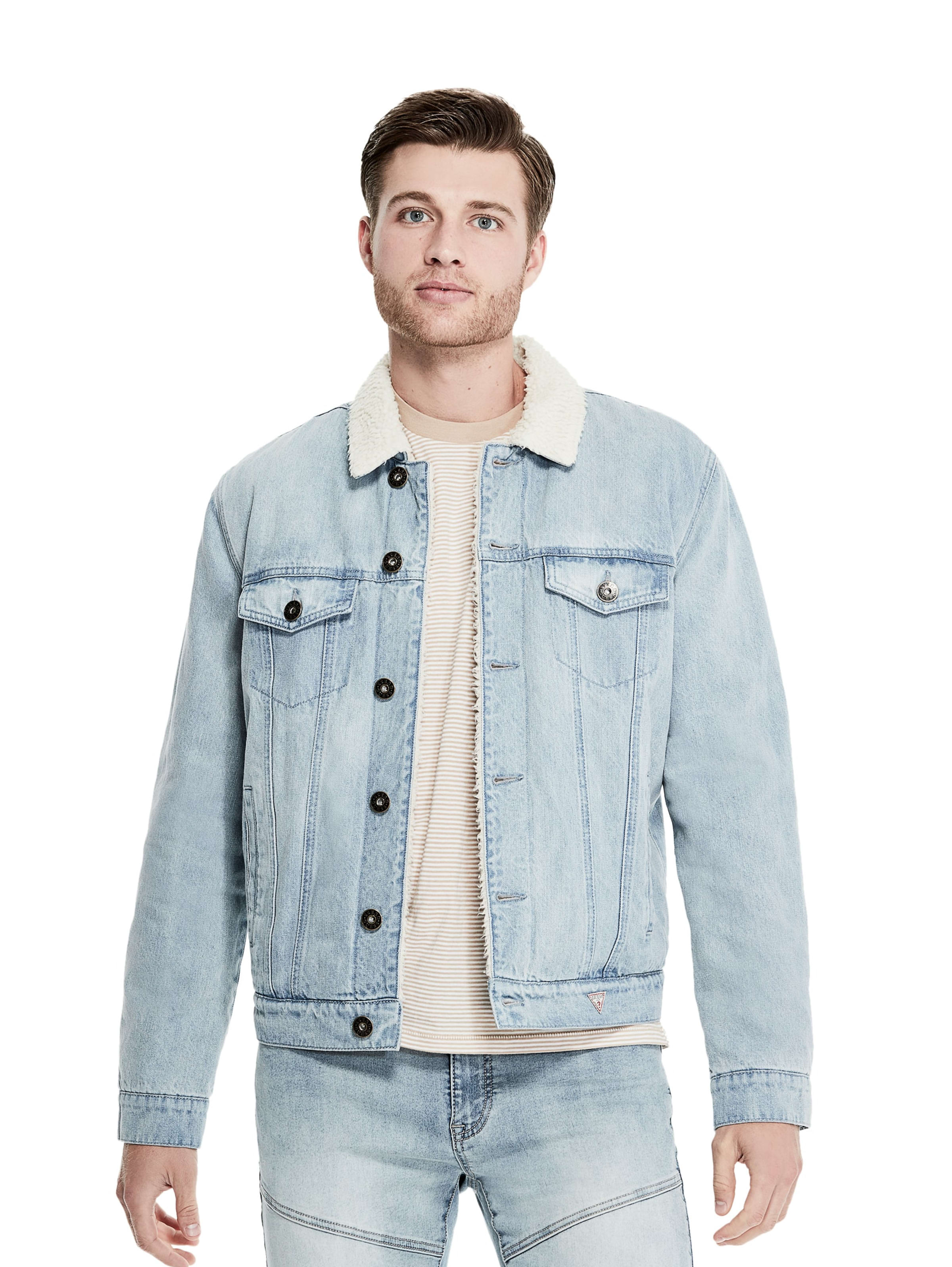 guess denim jacket mens
