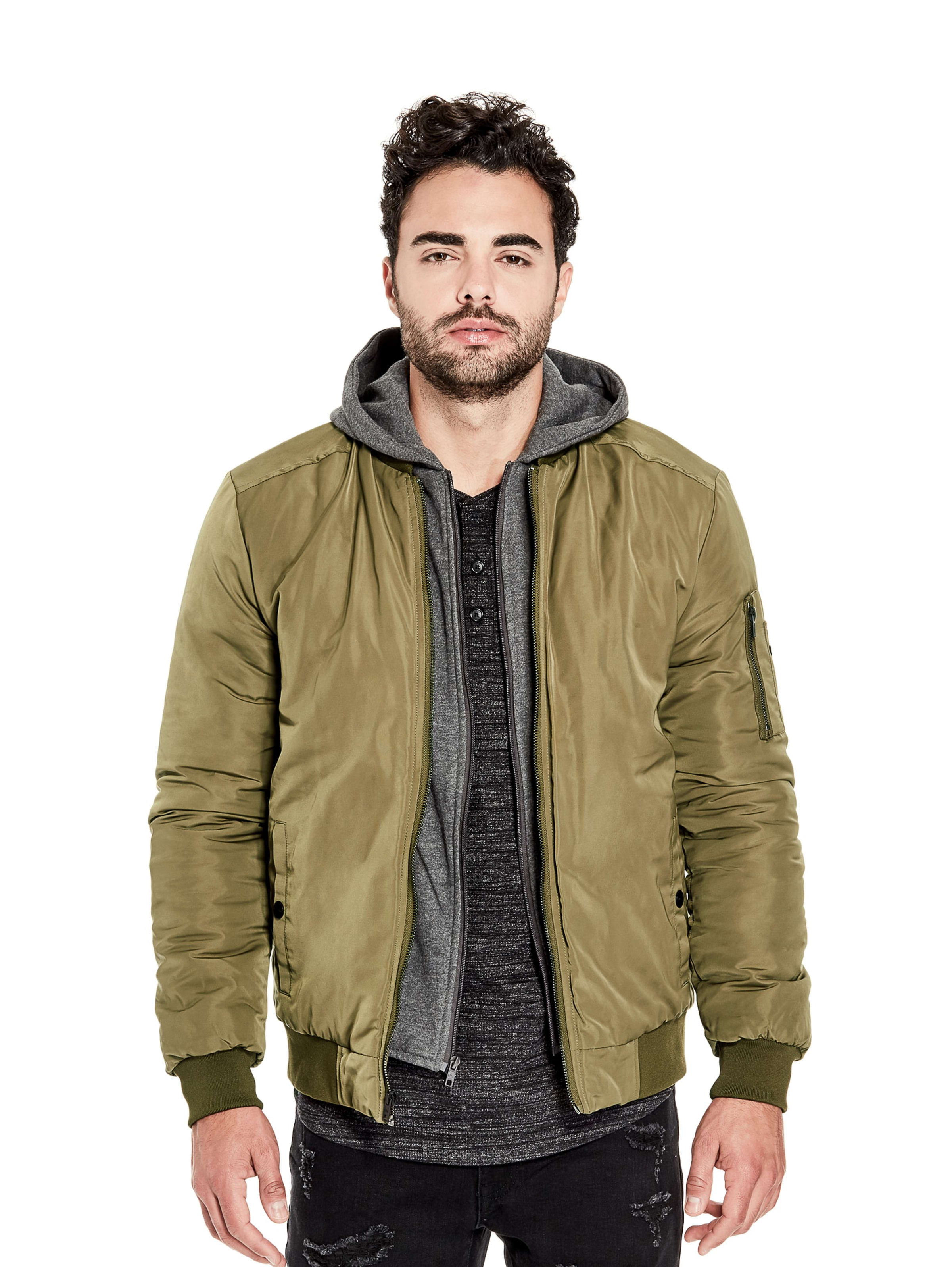 guess hooded bomber jacket