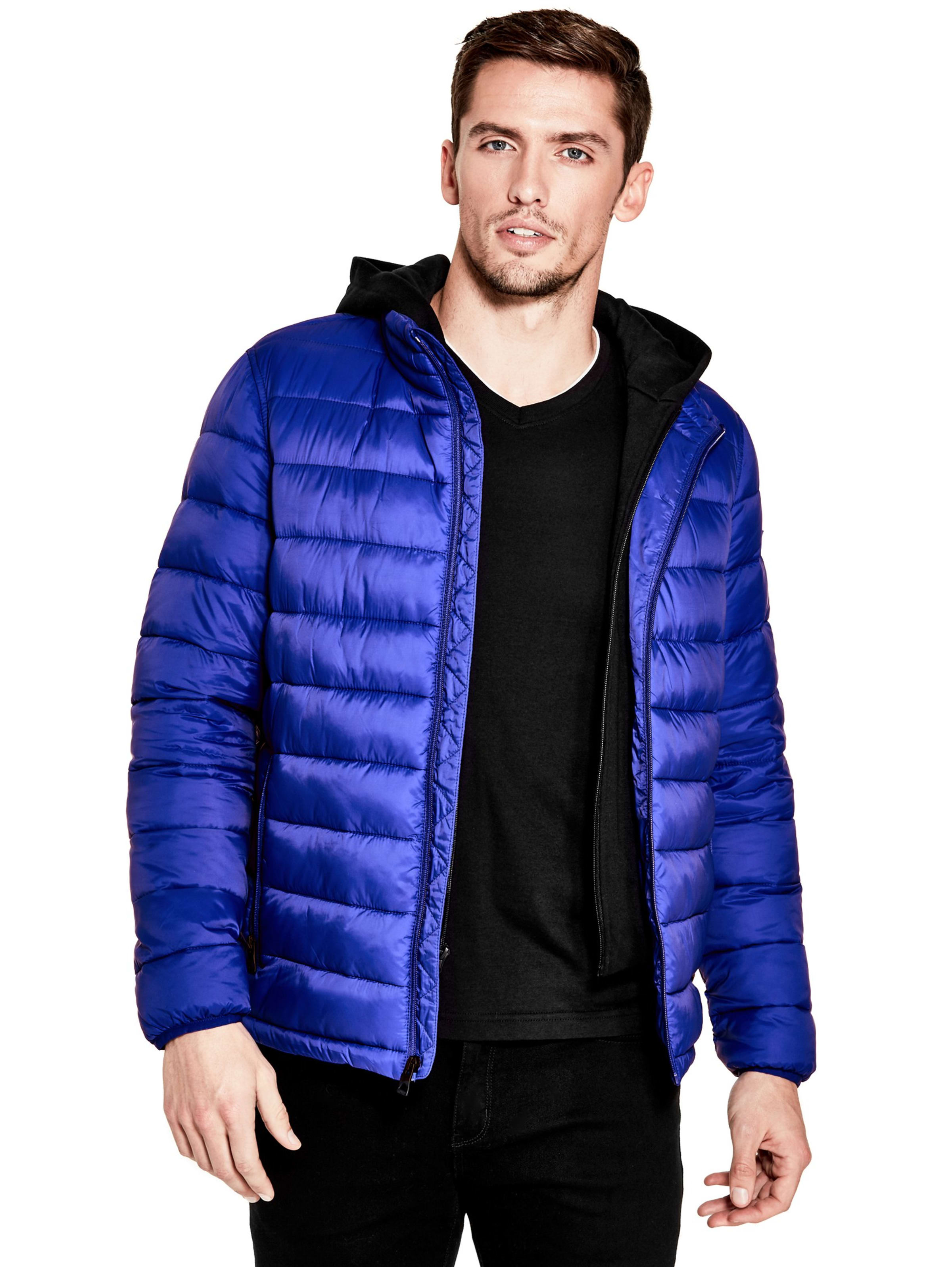 guess hooded puffer jacket