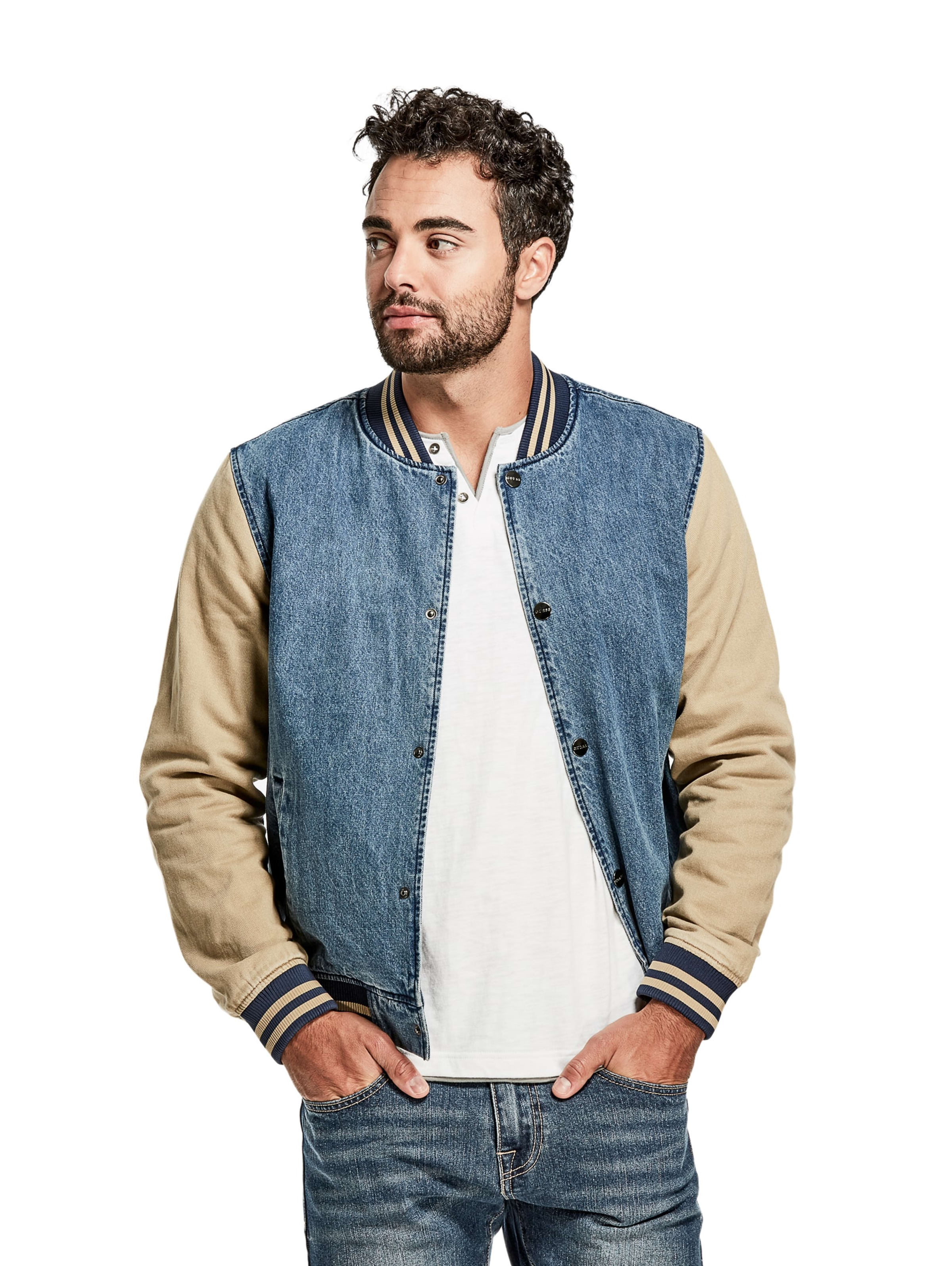 Guess denim bomber jacket clearance