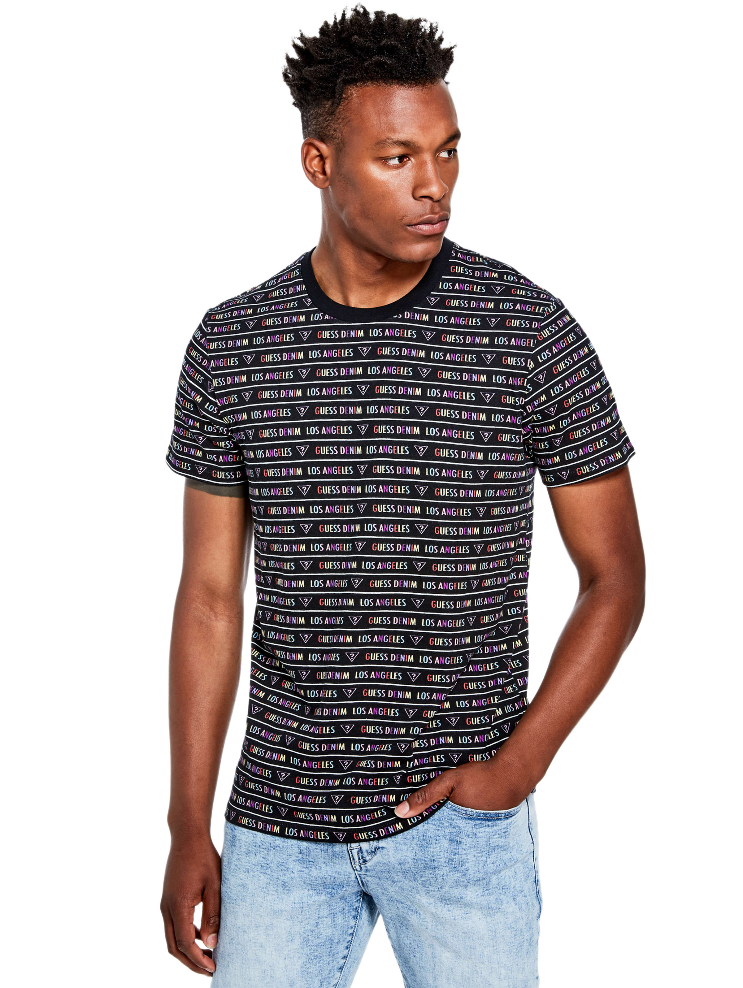 Denn Rainbow Logo Tee Guessfactory Com