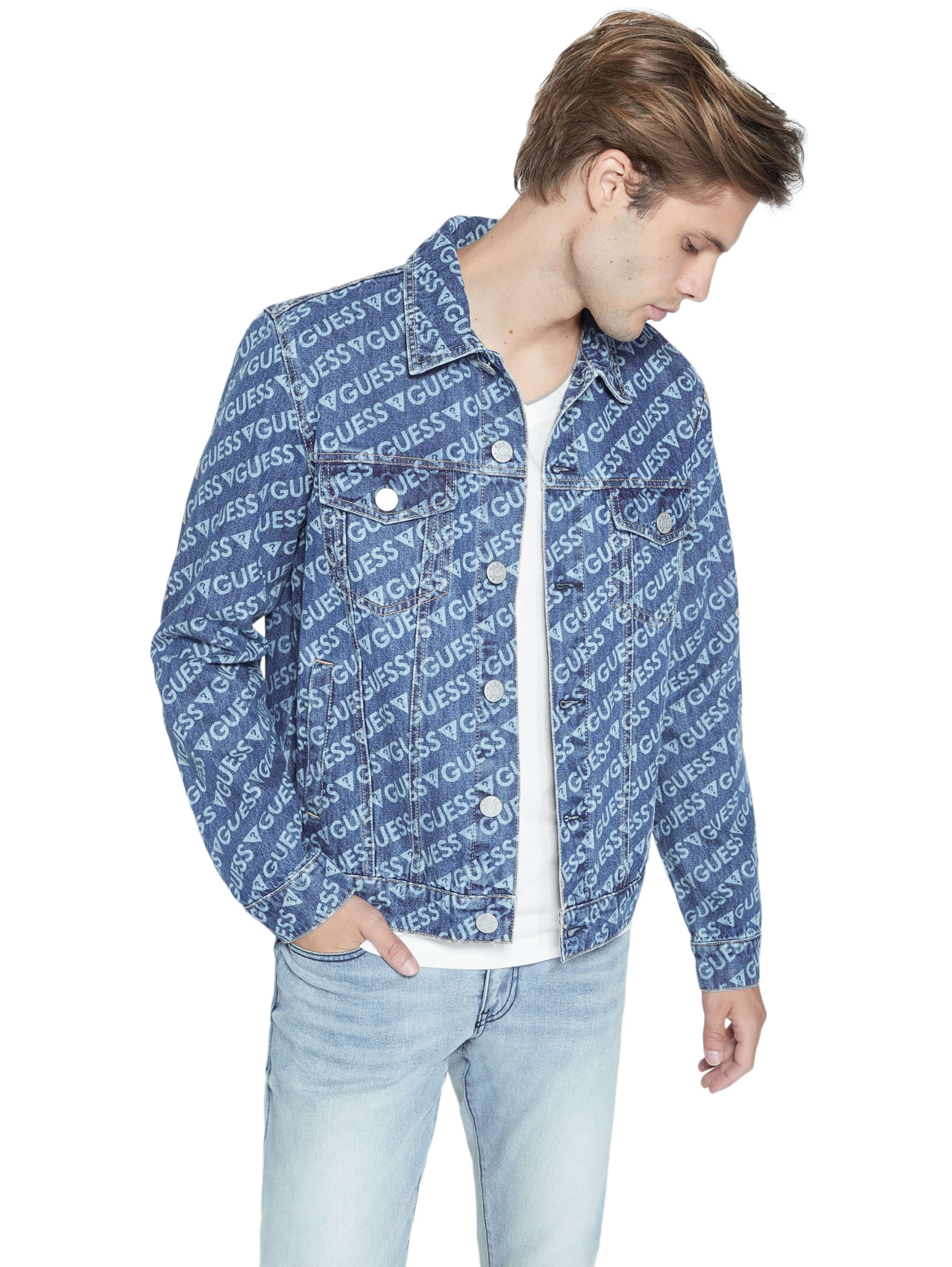 Saracen Logo Denim Jacket Guessfactory Com