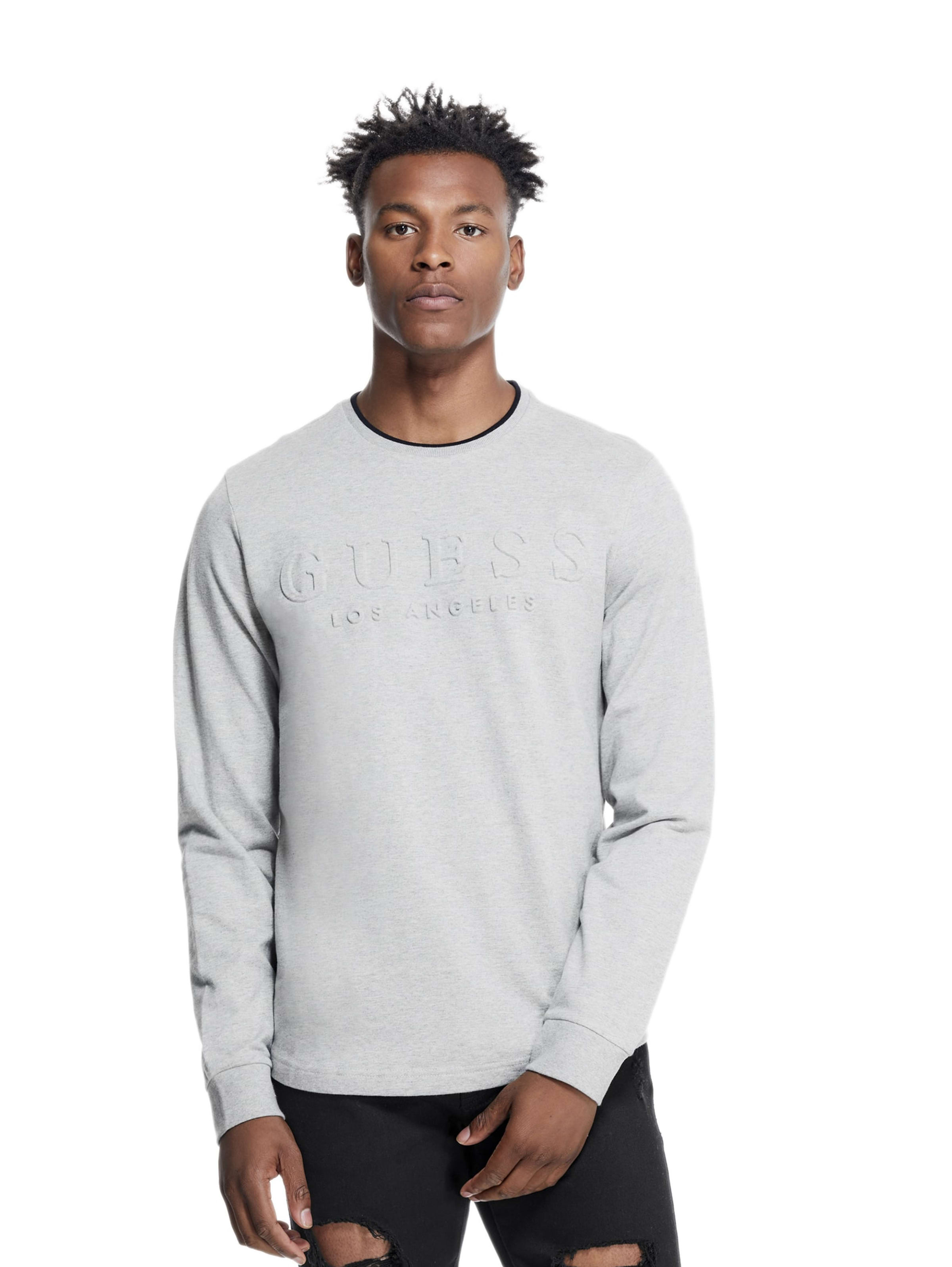 guess embossed logo sweatshirt