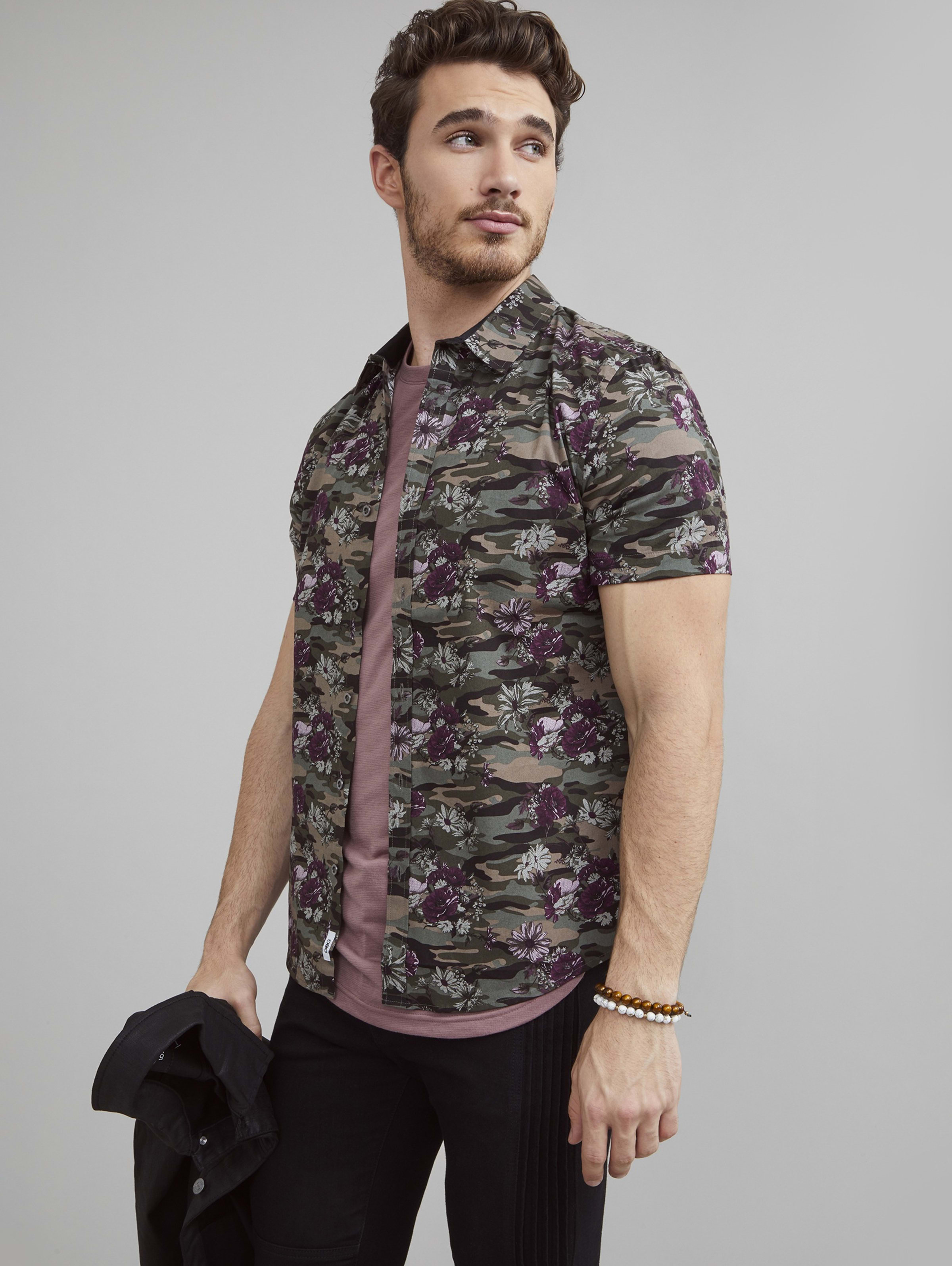 Springfield Floral Short Sleeve Shirt Gbyguess Com
