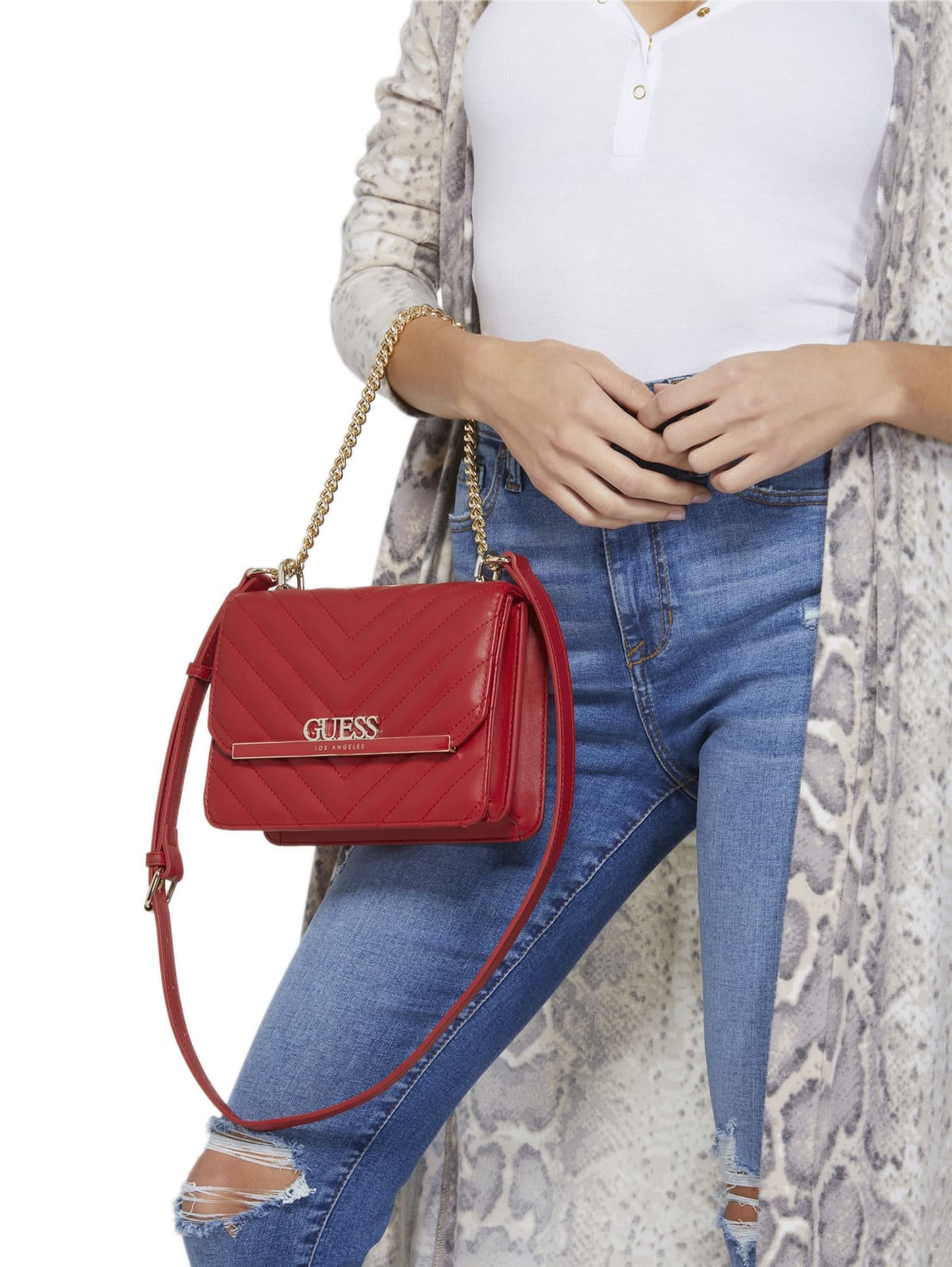 guess crossbody red