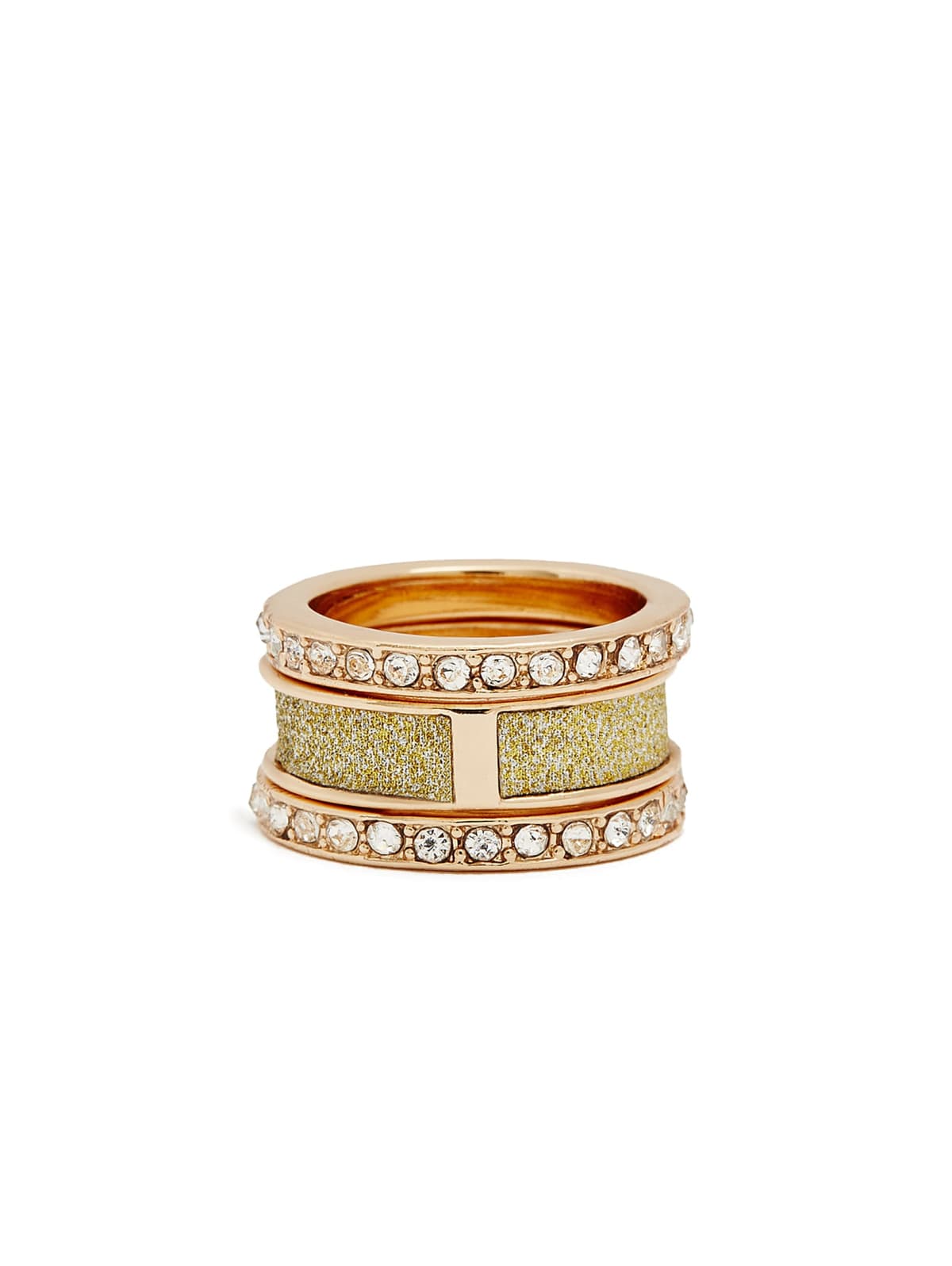 Tanya Rose Gold Tone Glitter Paper Ring Set Guess Com