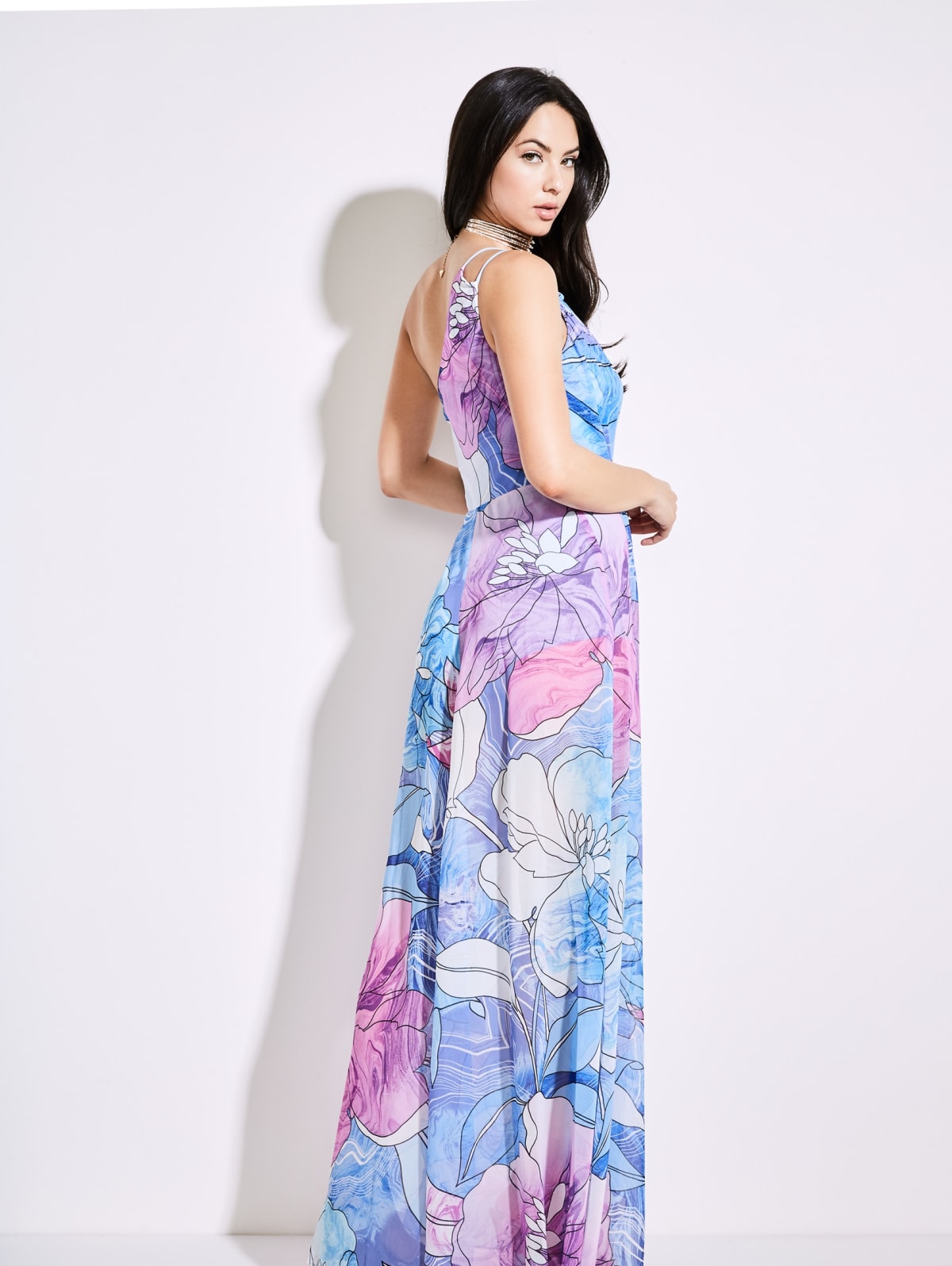 guess floral maxi dress