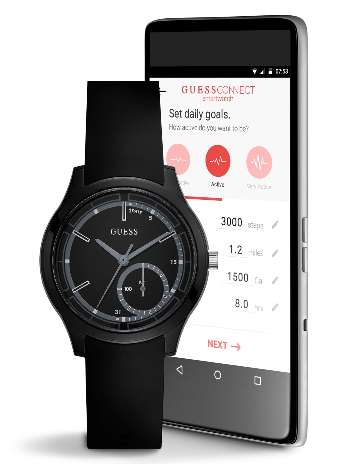 guess connect iq  hybrid smartwatch