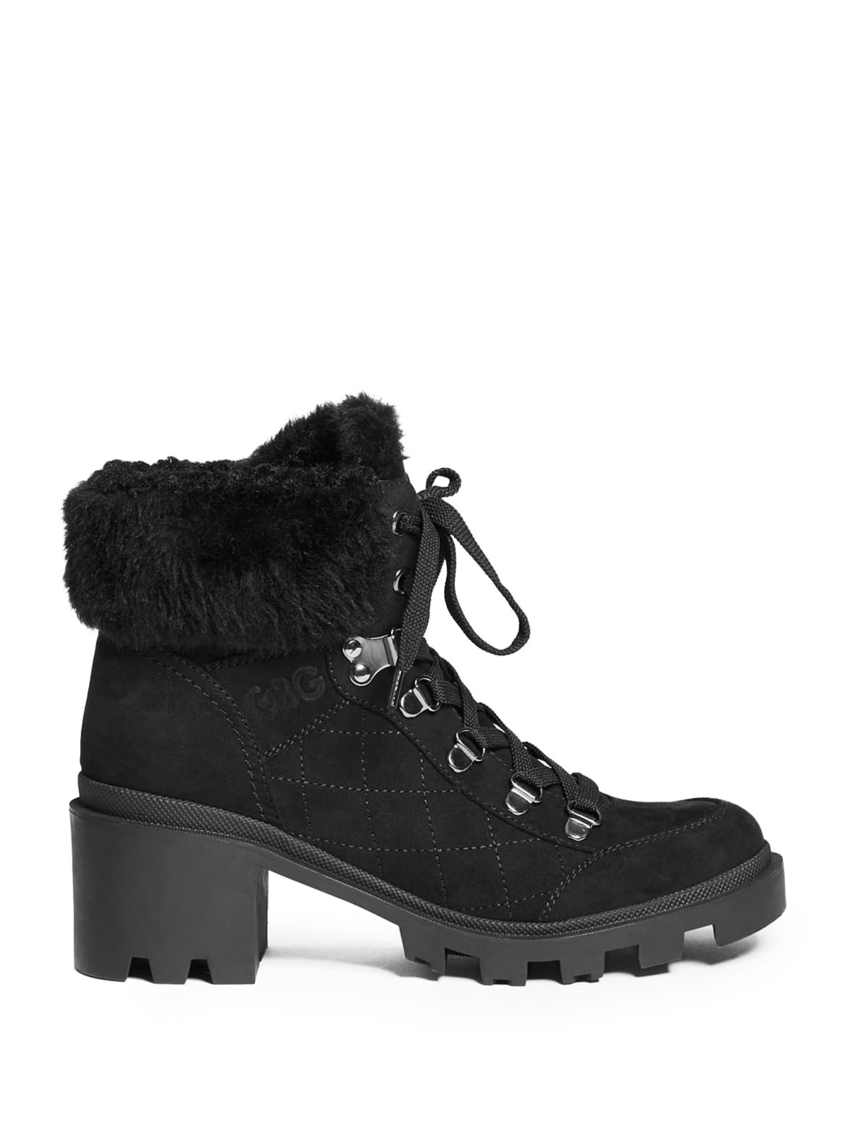 guess black fur boots