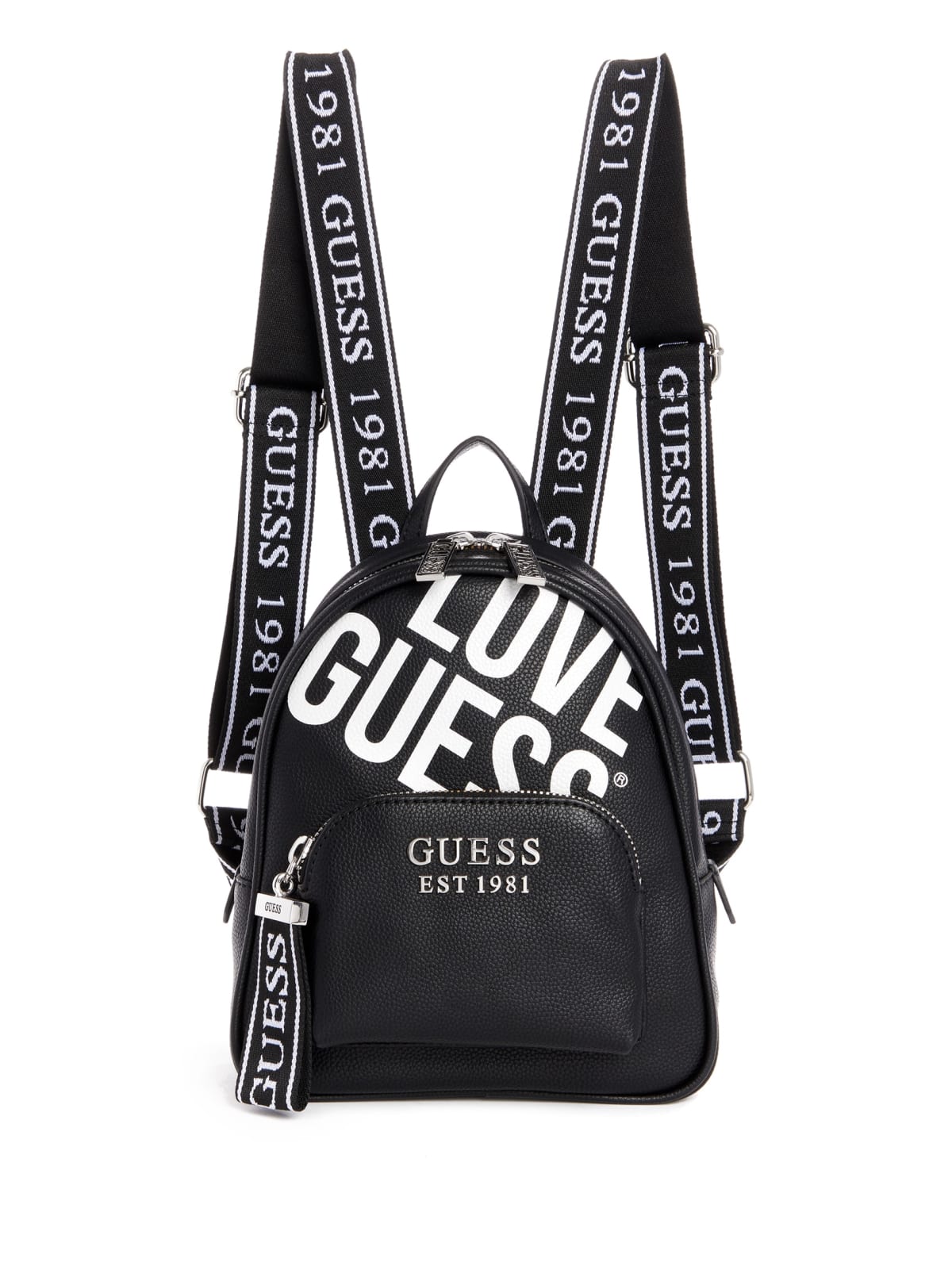 guess mini backpack white