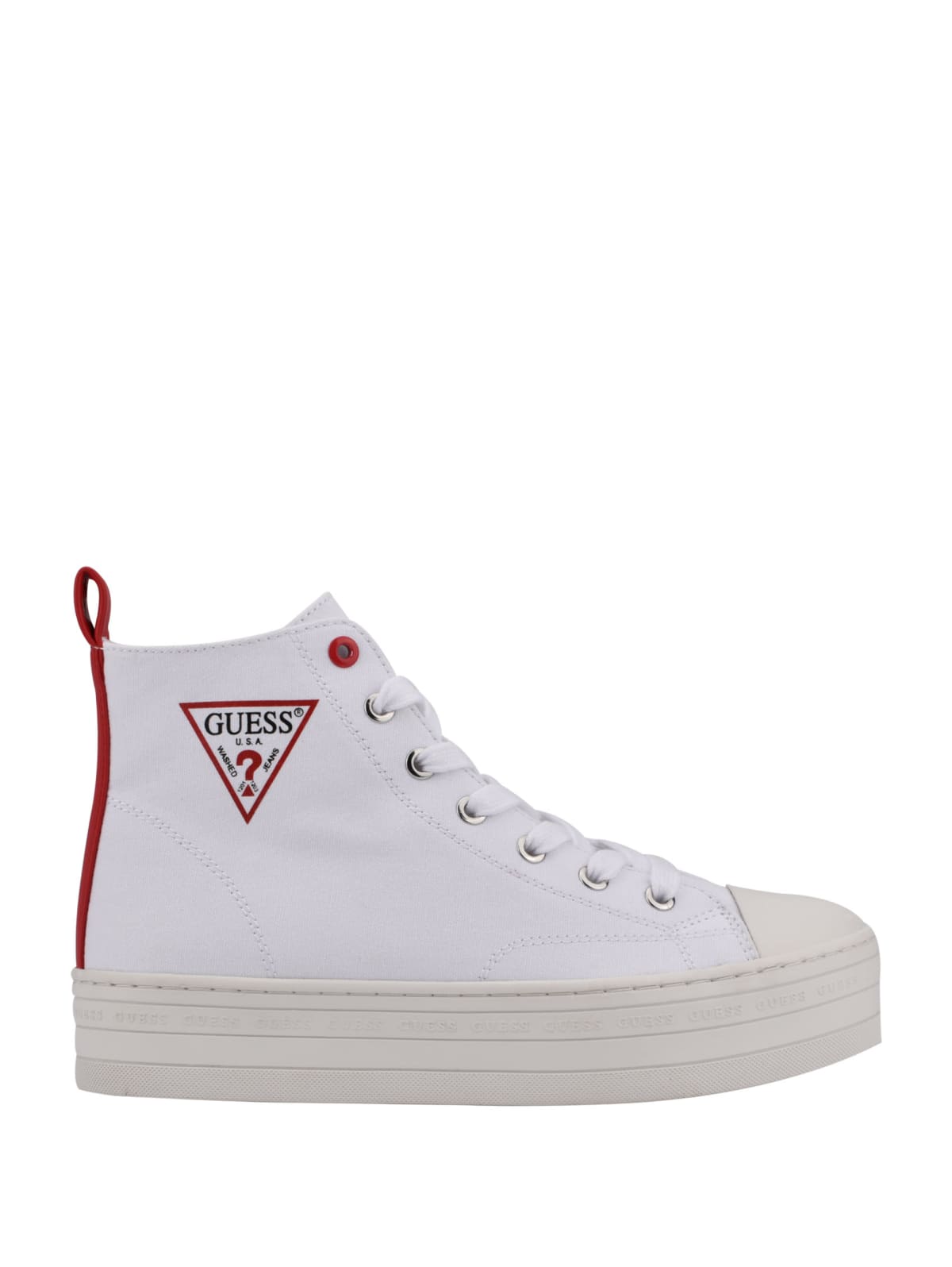 guess white high top sneakers