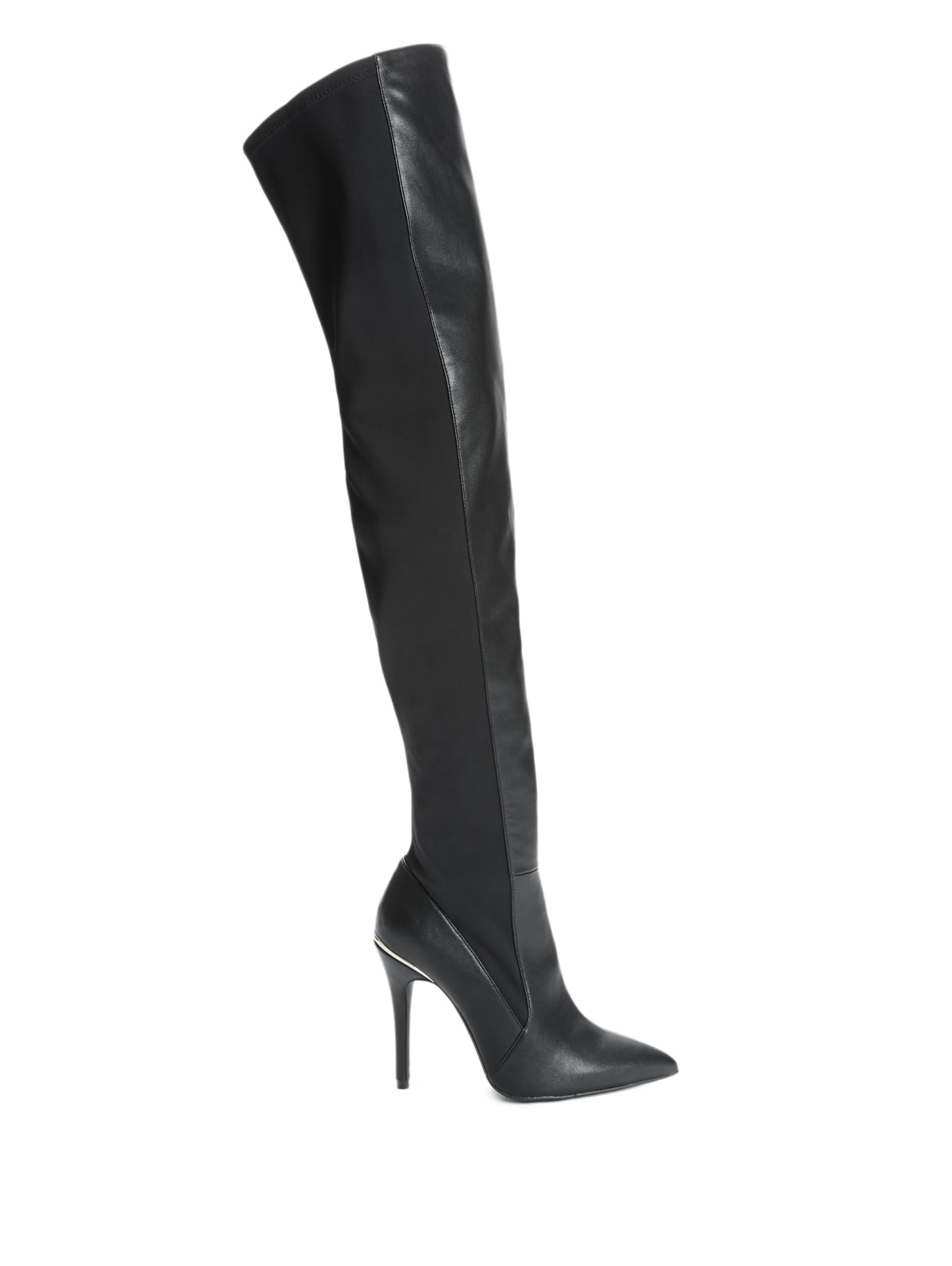 guess black thigh high boots