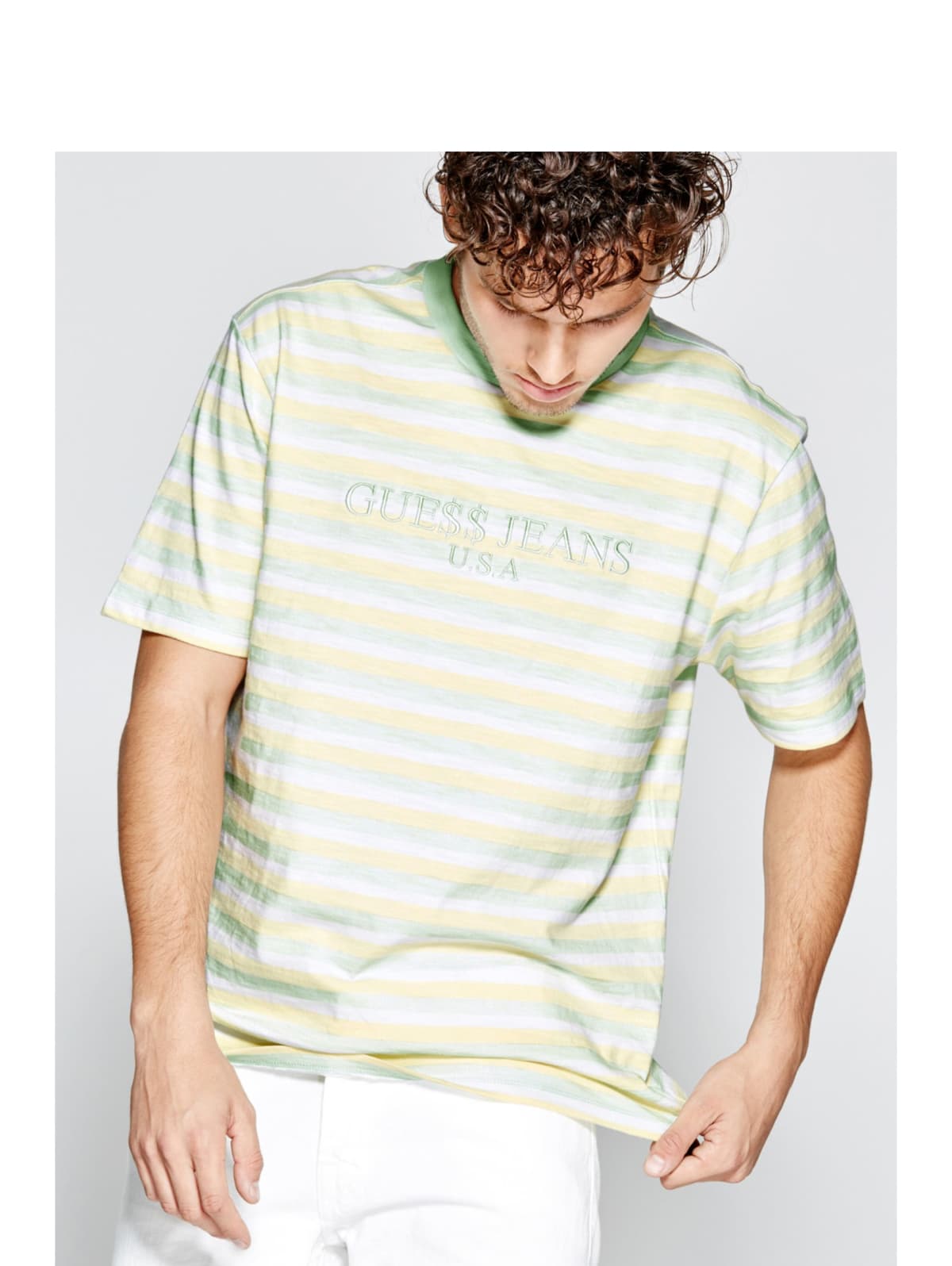 David 3 Stripe Logo Tee Guess Com