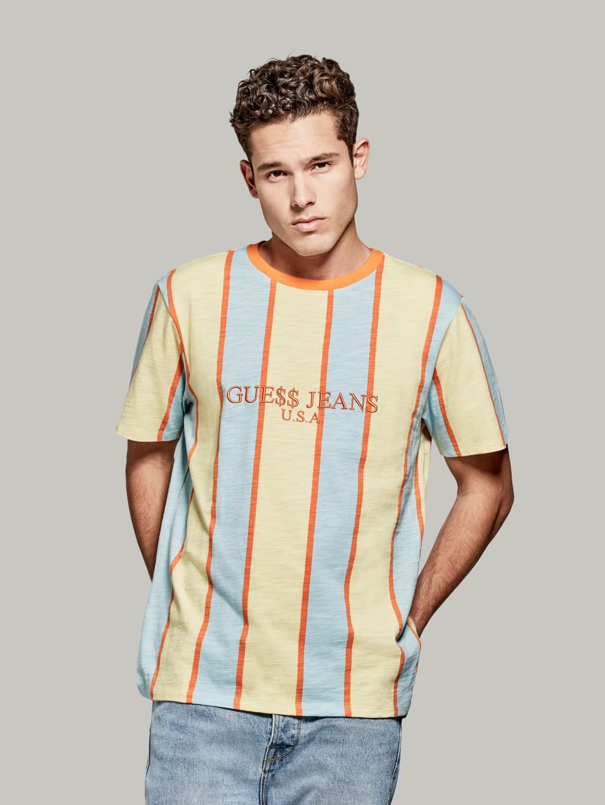 guess asap rocky striped shirt