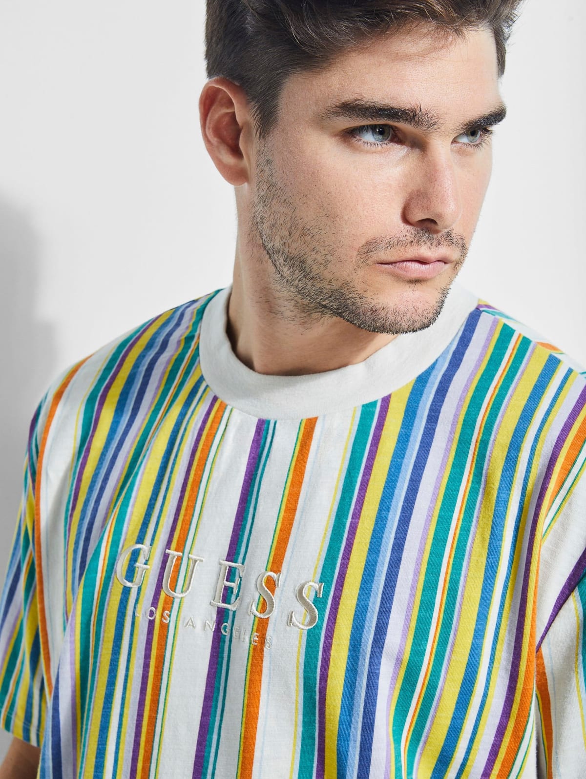 guess originals riviera striped crew tee