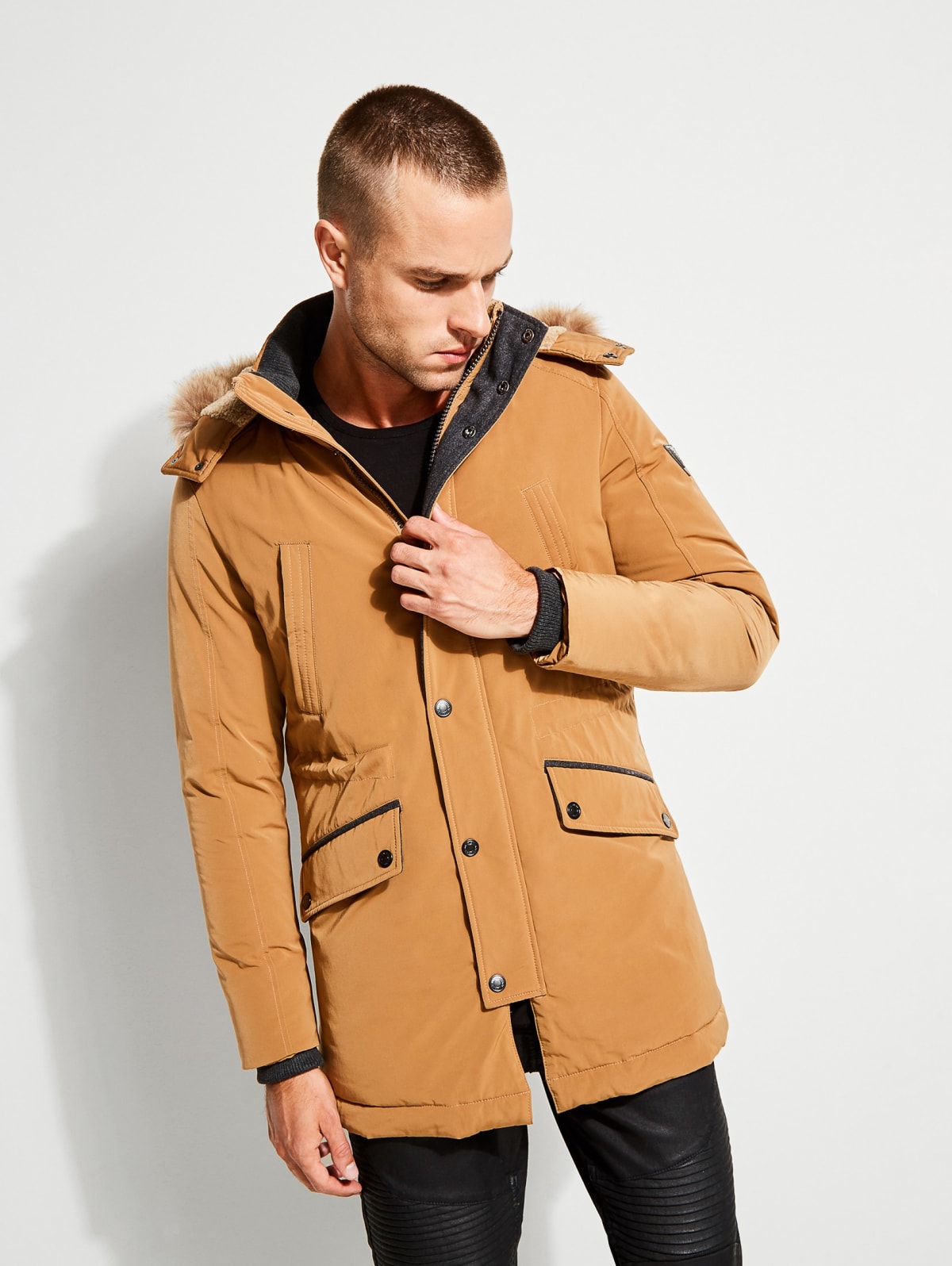 guess men's hooded parka
