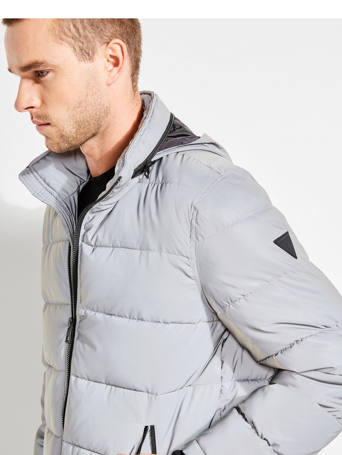 Benjamin reflective puffer jacket clearance