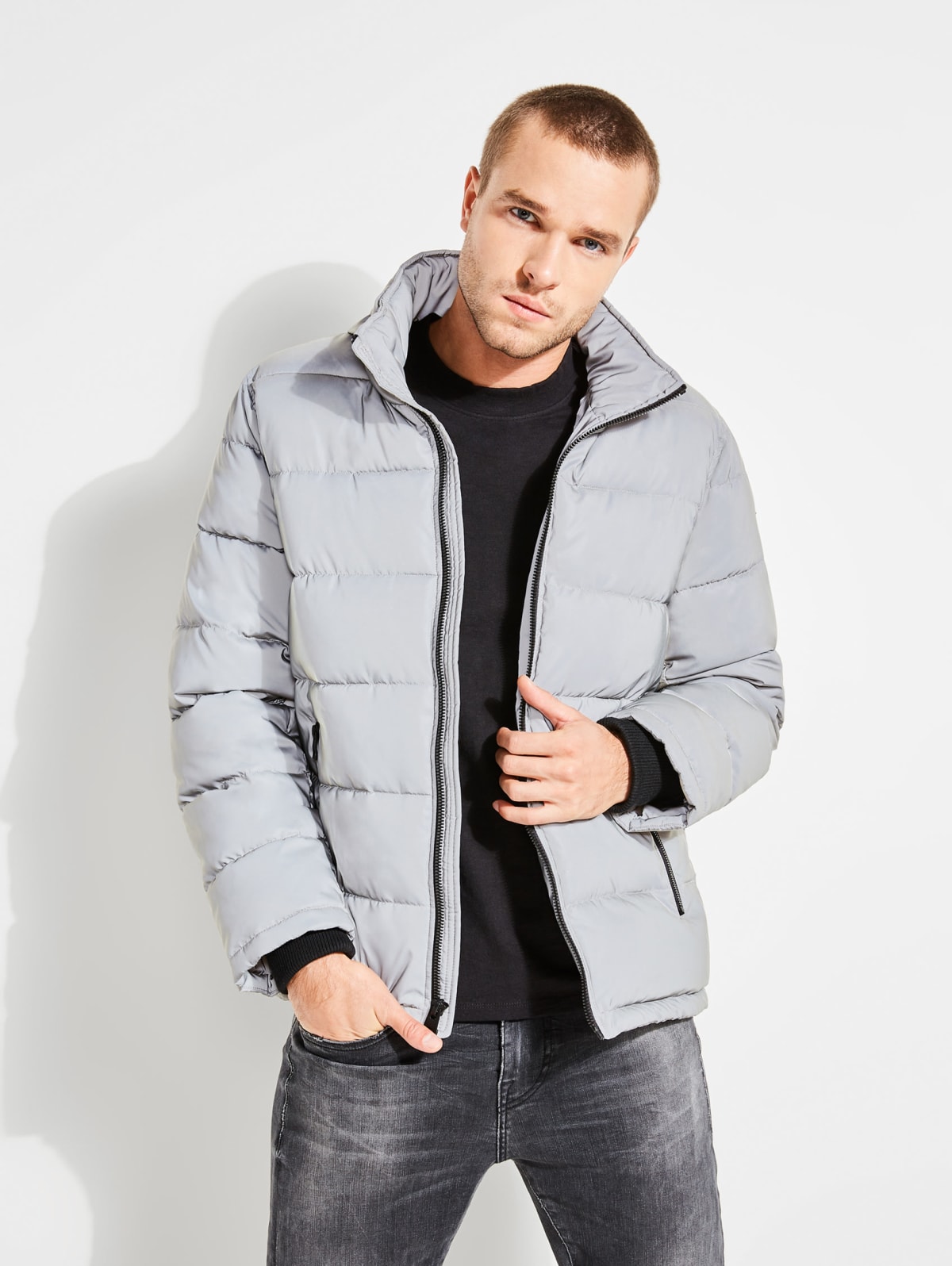 Benjamin reflective puffer jacket clearance