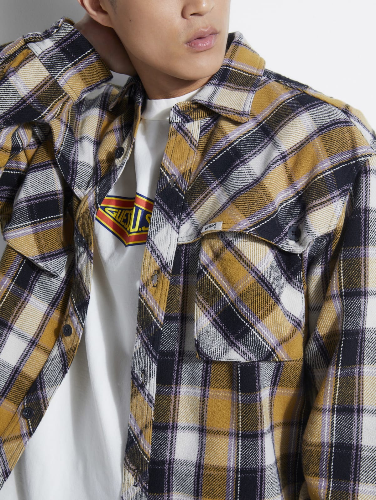 guess plaid shirt