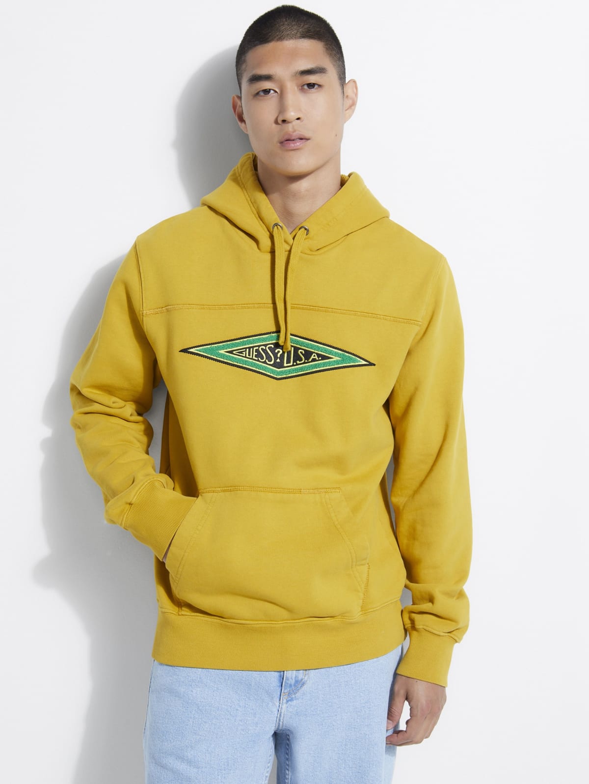 yellow guess hoodie