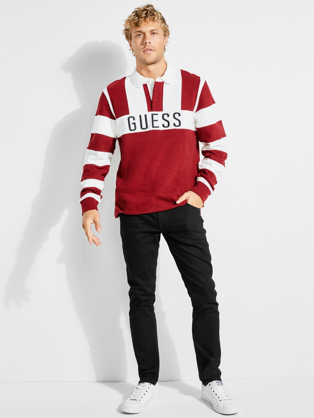 guess color block shirt