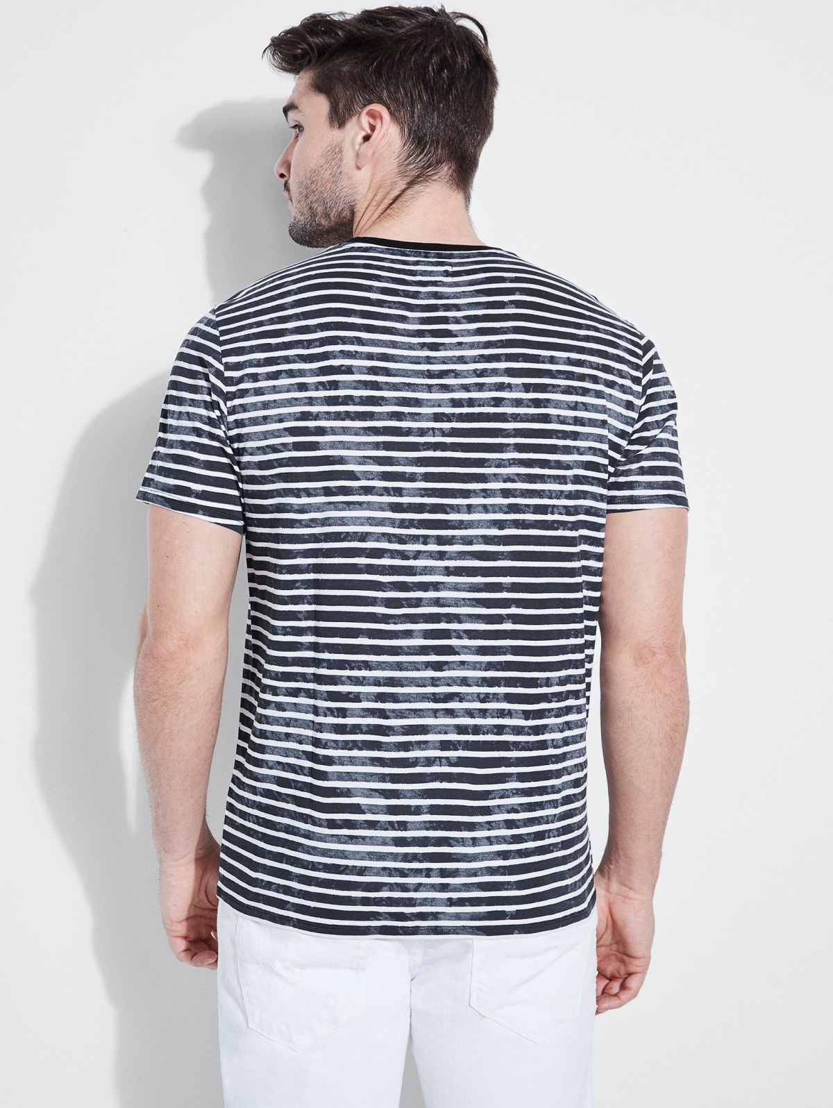 guess tie dye stripe tee