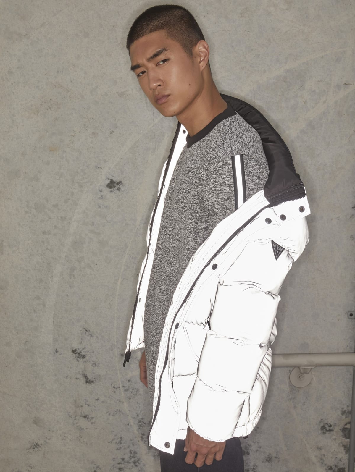 guess reflective shirt