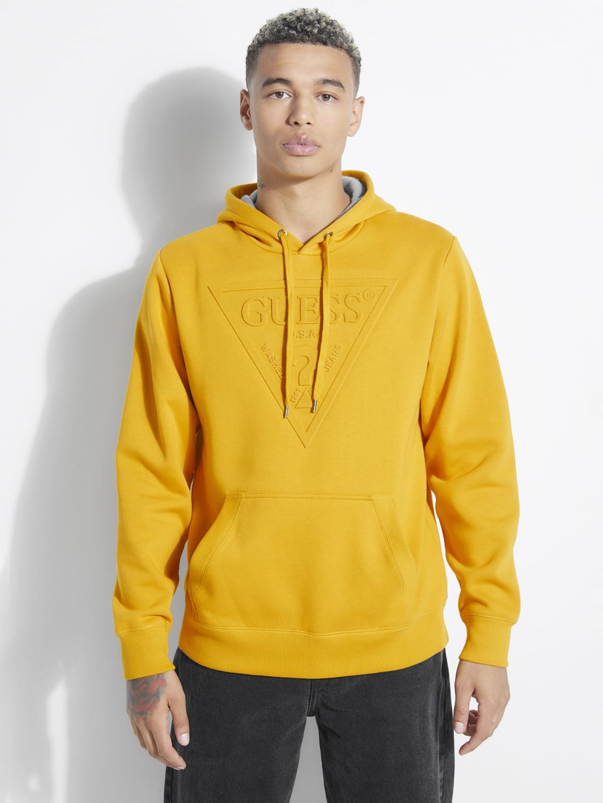 guess hoodie yellow