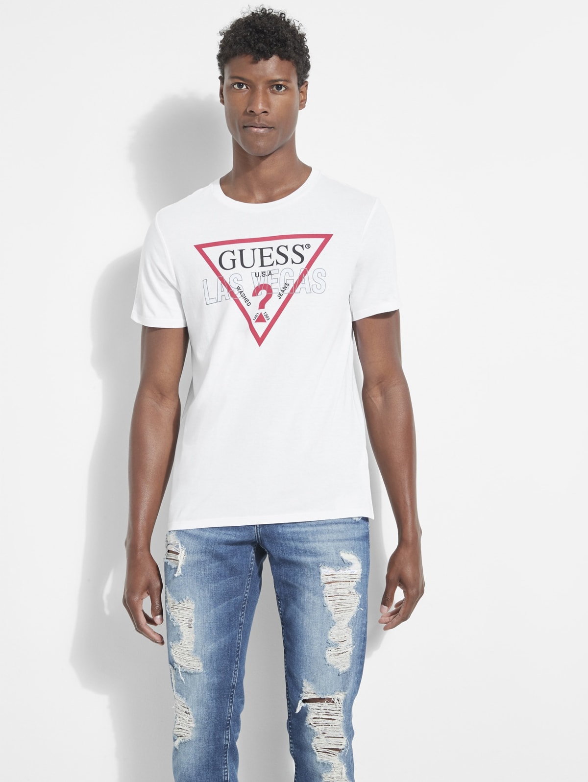 guess reflective t shirt