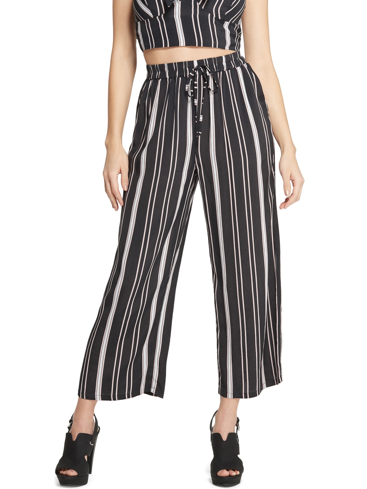 striped culotte pants