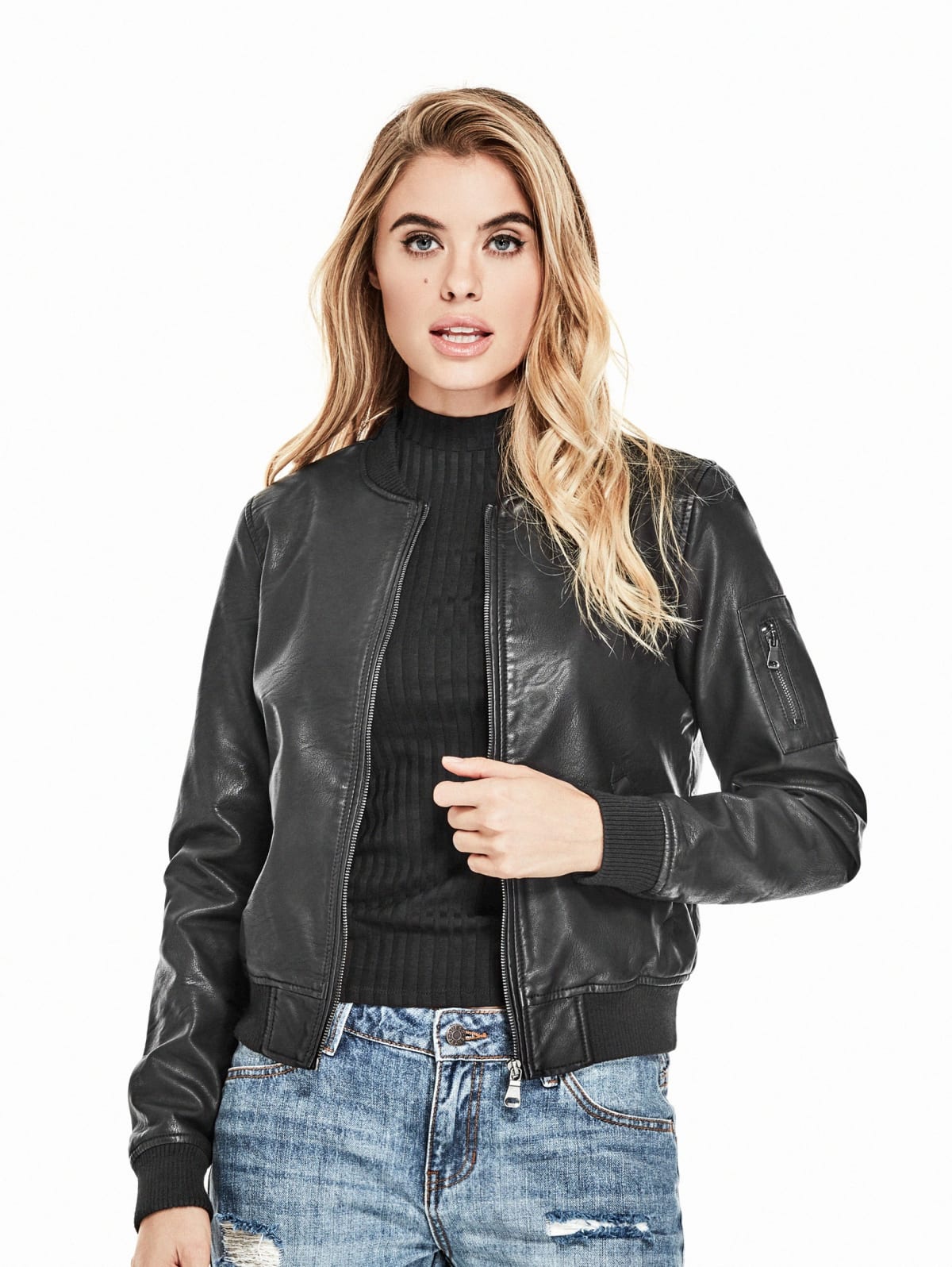 guess factory leather jacket