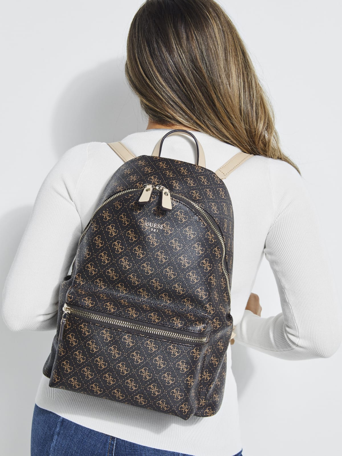 guess leeza large logo backpack