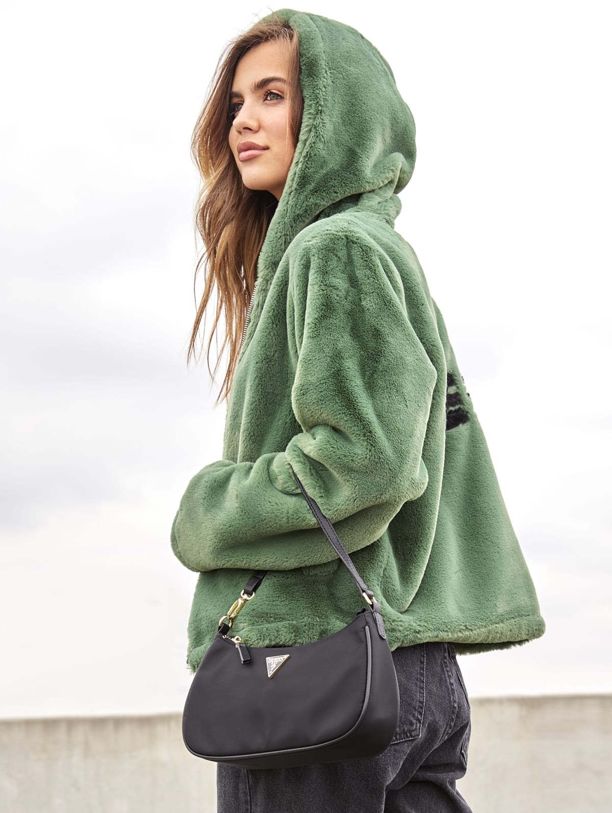 guess green parka
