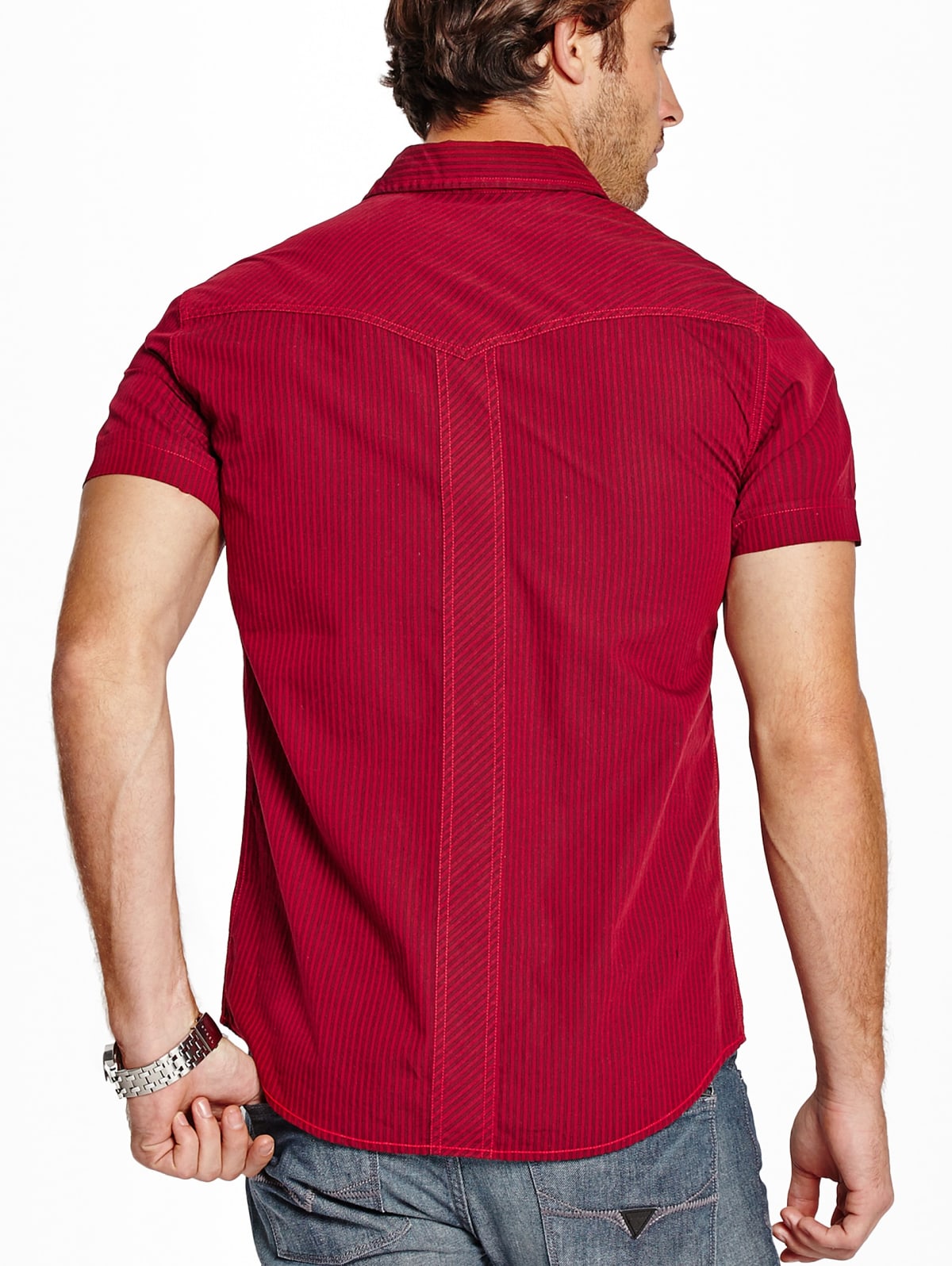 guess camden striped tee